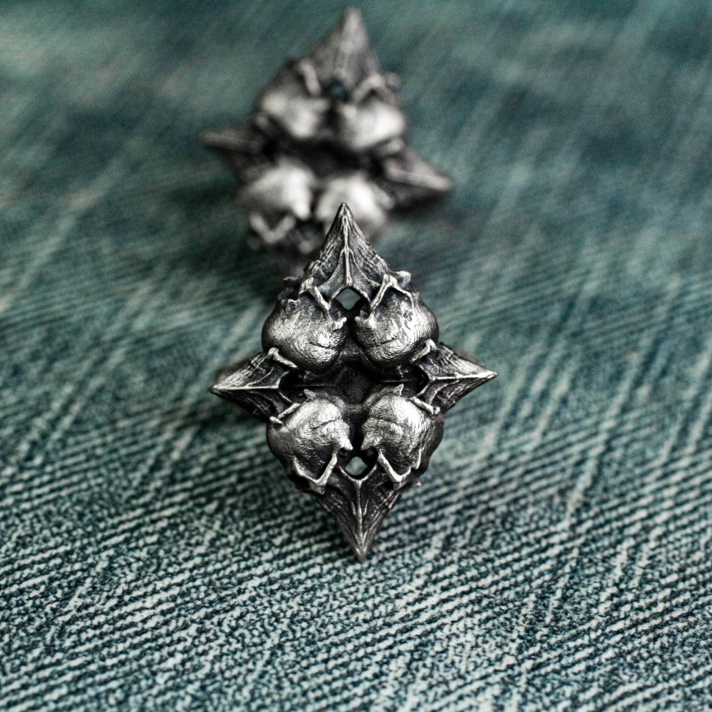 Playing Card Skull Cufflinks - 925 Sterling Silver Handmade