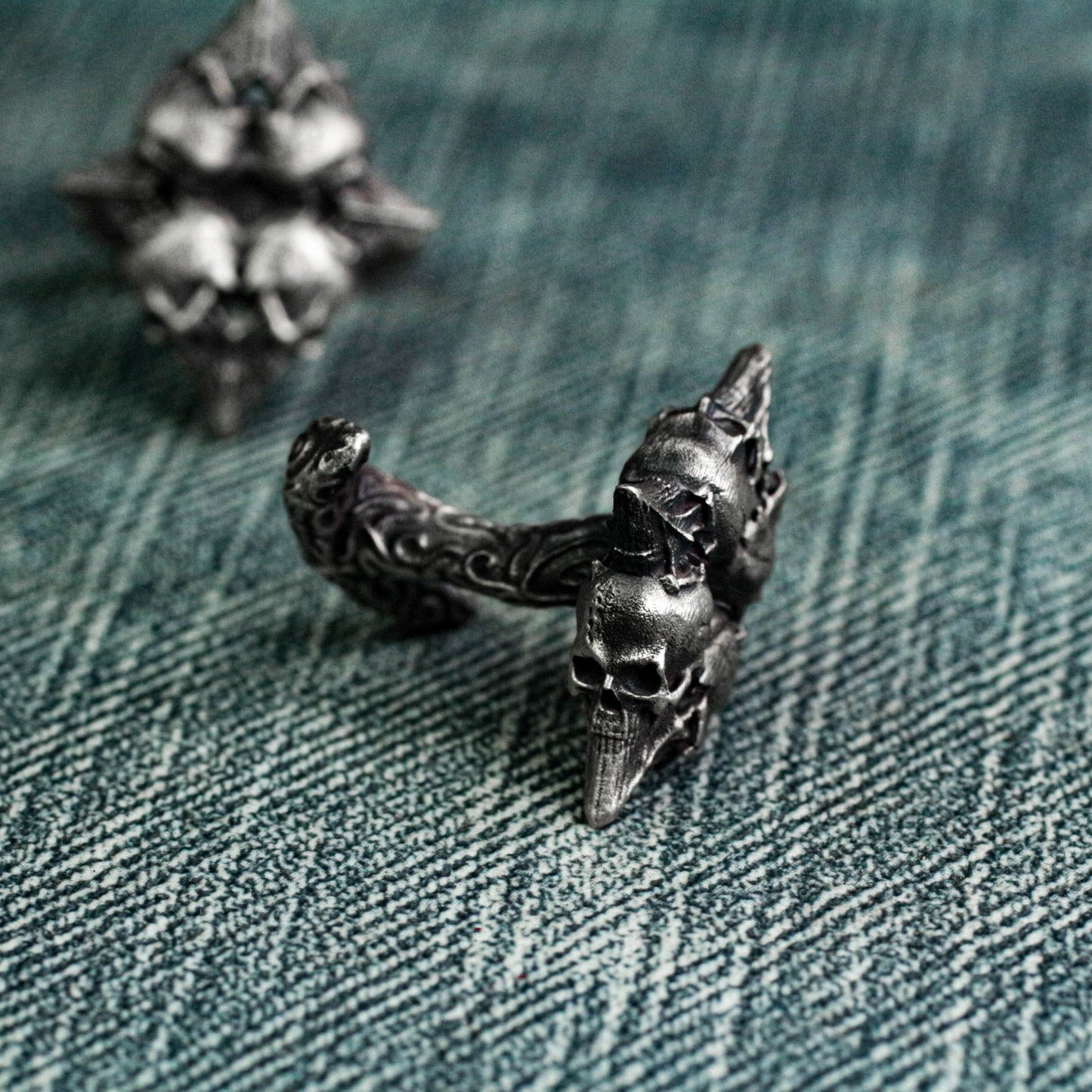 Playing Card Skull Cufflinks - 925 Sterling Silver Handmade