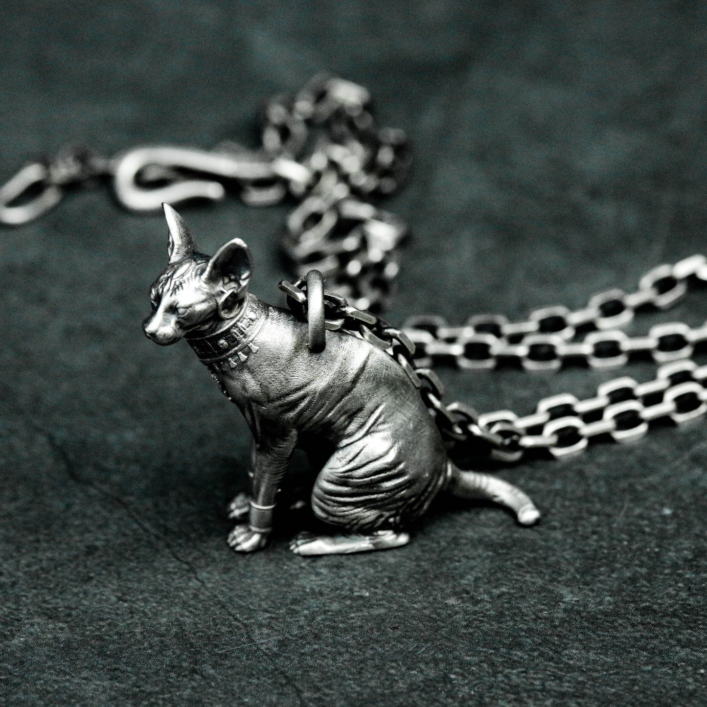 Sphynx Cat Pendant ¨C Handmade 925 Silver Egyptian Guardian Necklace