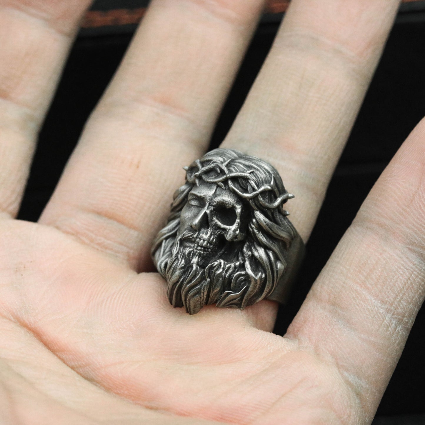 Jesus Crown of Thorns Ring ¨C 925 Silver Handmade