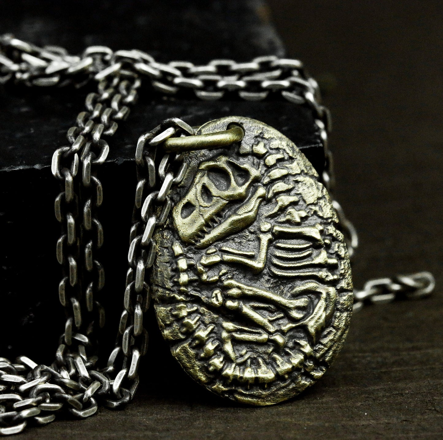 Fossil-Style Insect Shell Pendant (Raised) ¨C 925 Sterling Silver Handmade
