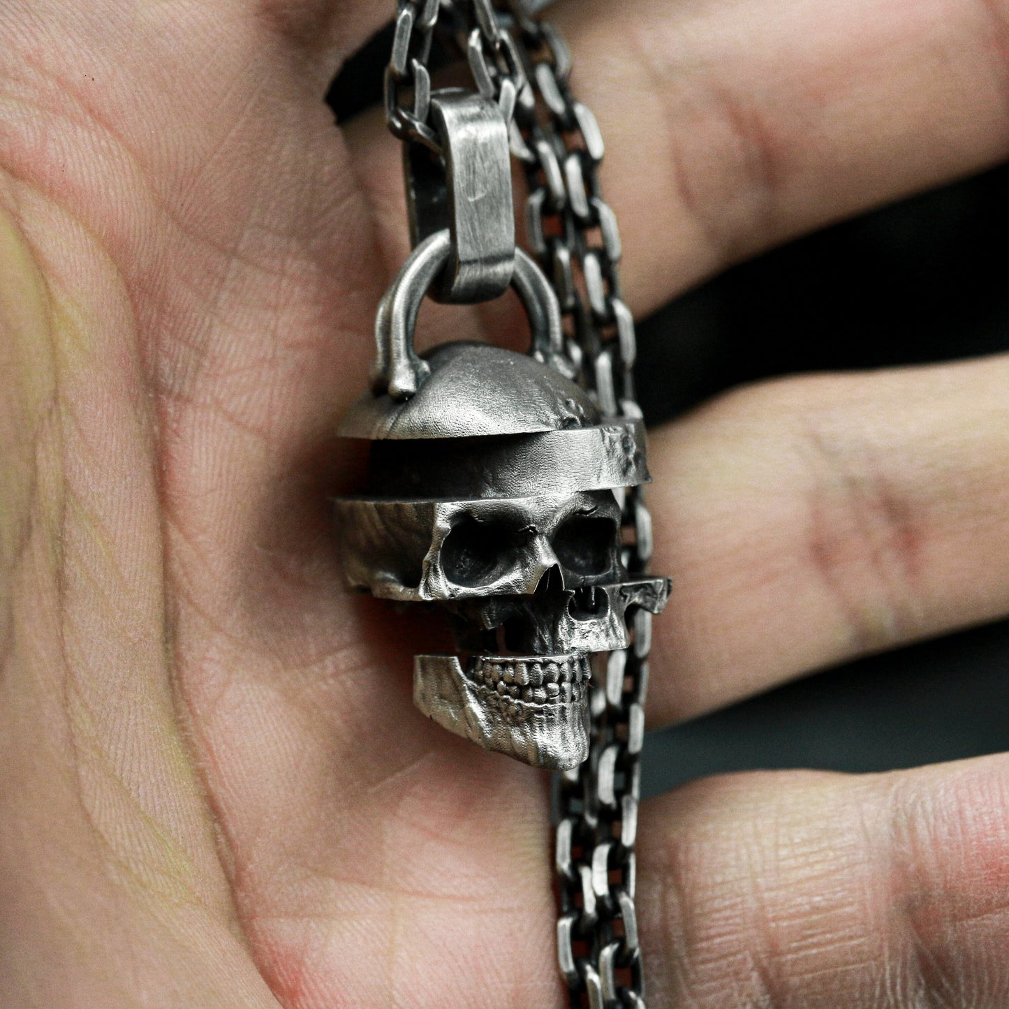 Skull Spiral Pendant ¨C 925 Sterling Silver Handmade