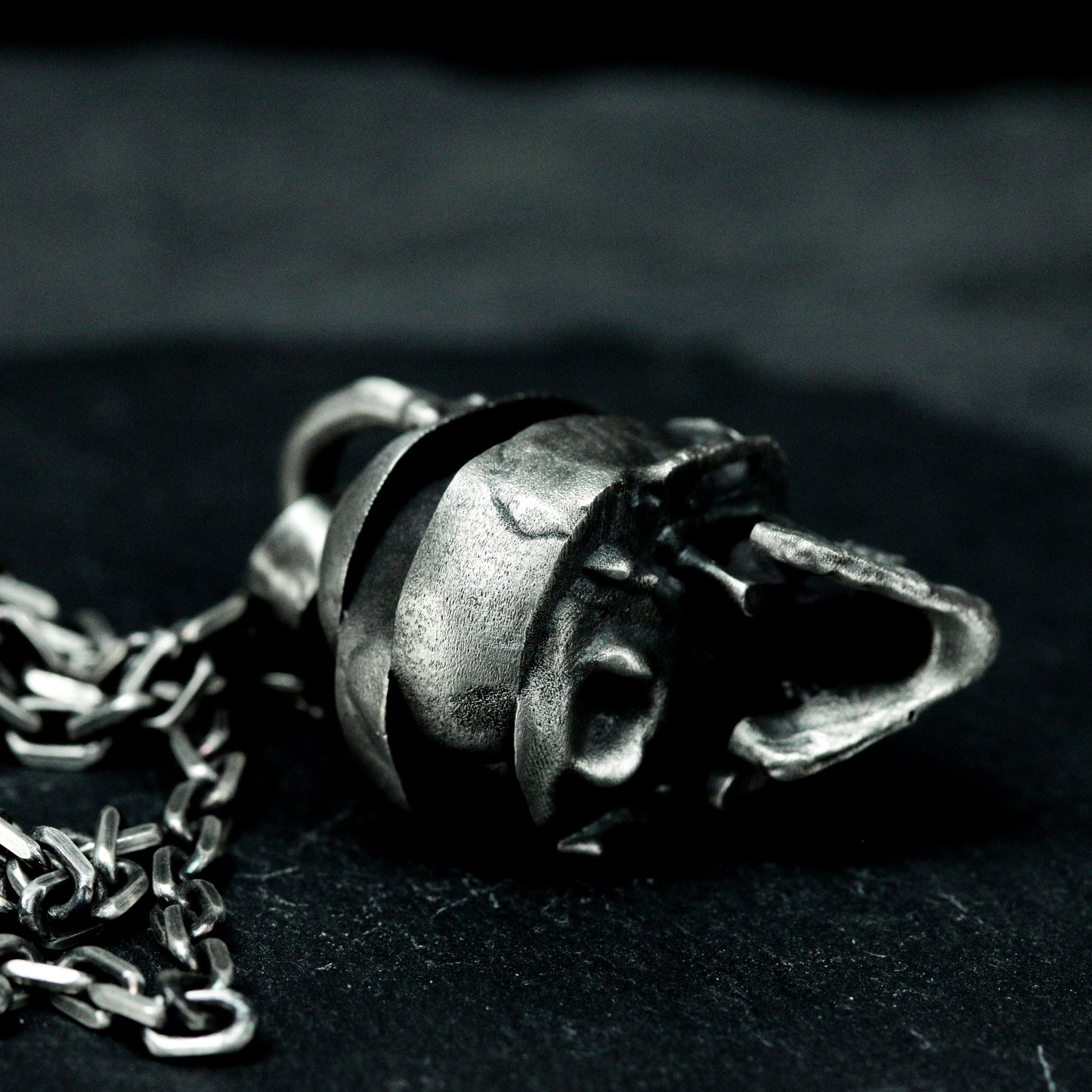 Skull Spiral Pendant ¨C 925 Sterling Silver Handmade