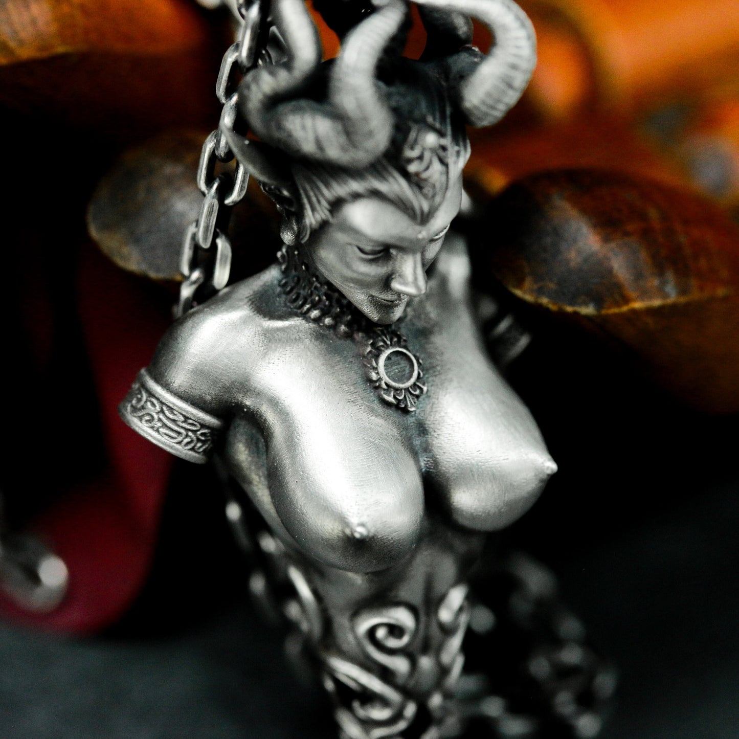 Demon Woman Pendant ¨C 925 Silver Handmade