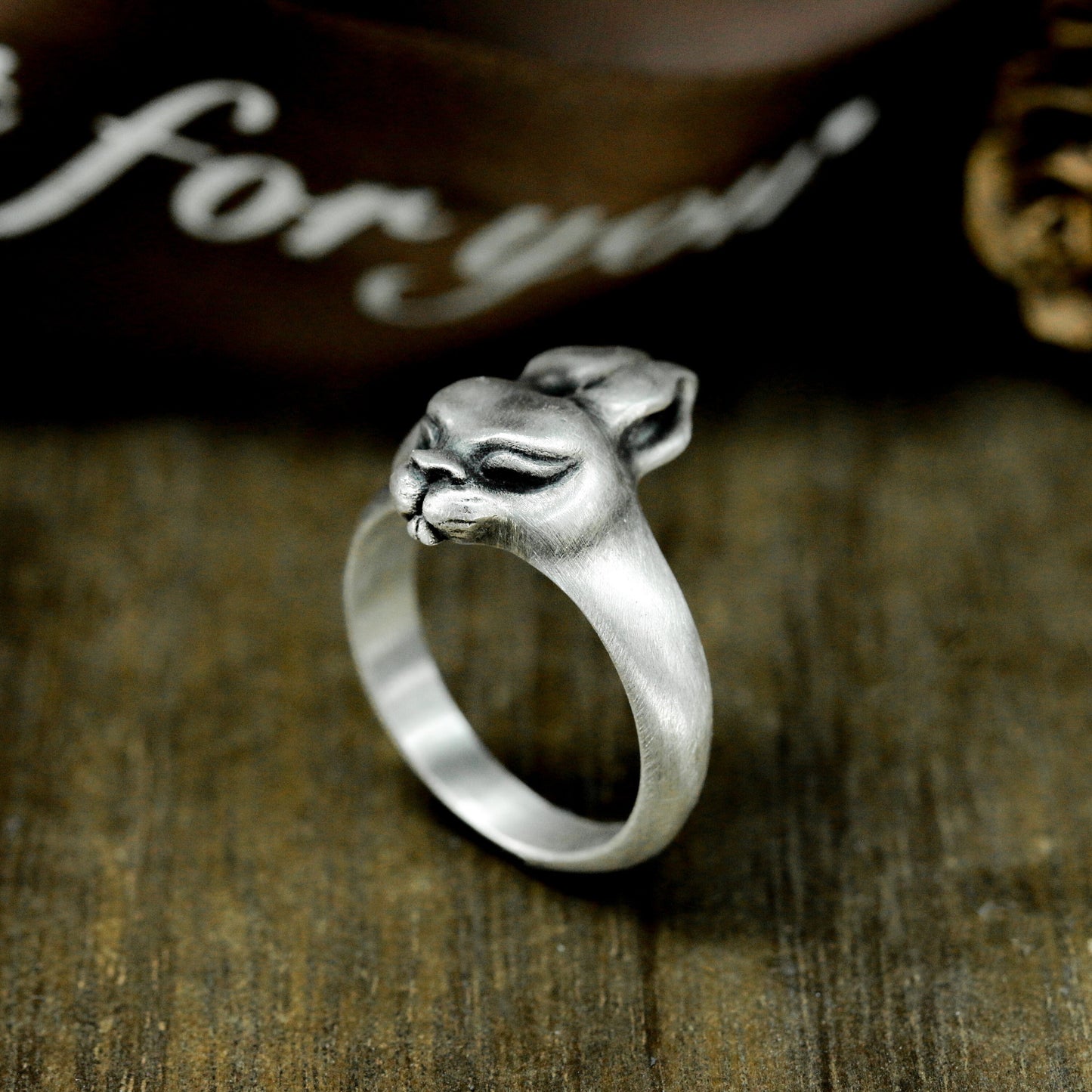 Cat Face Ring ¨C 925 Silver Handmade