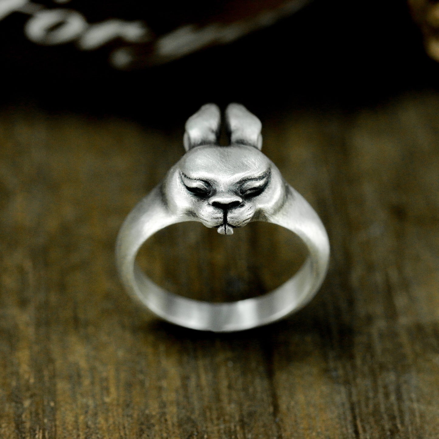 Cat Face Ring ¨C 925 Silver Handmade