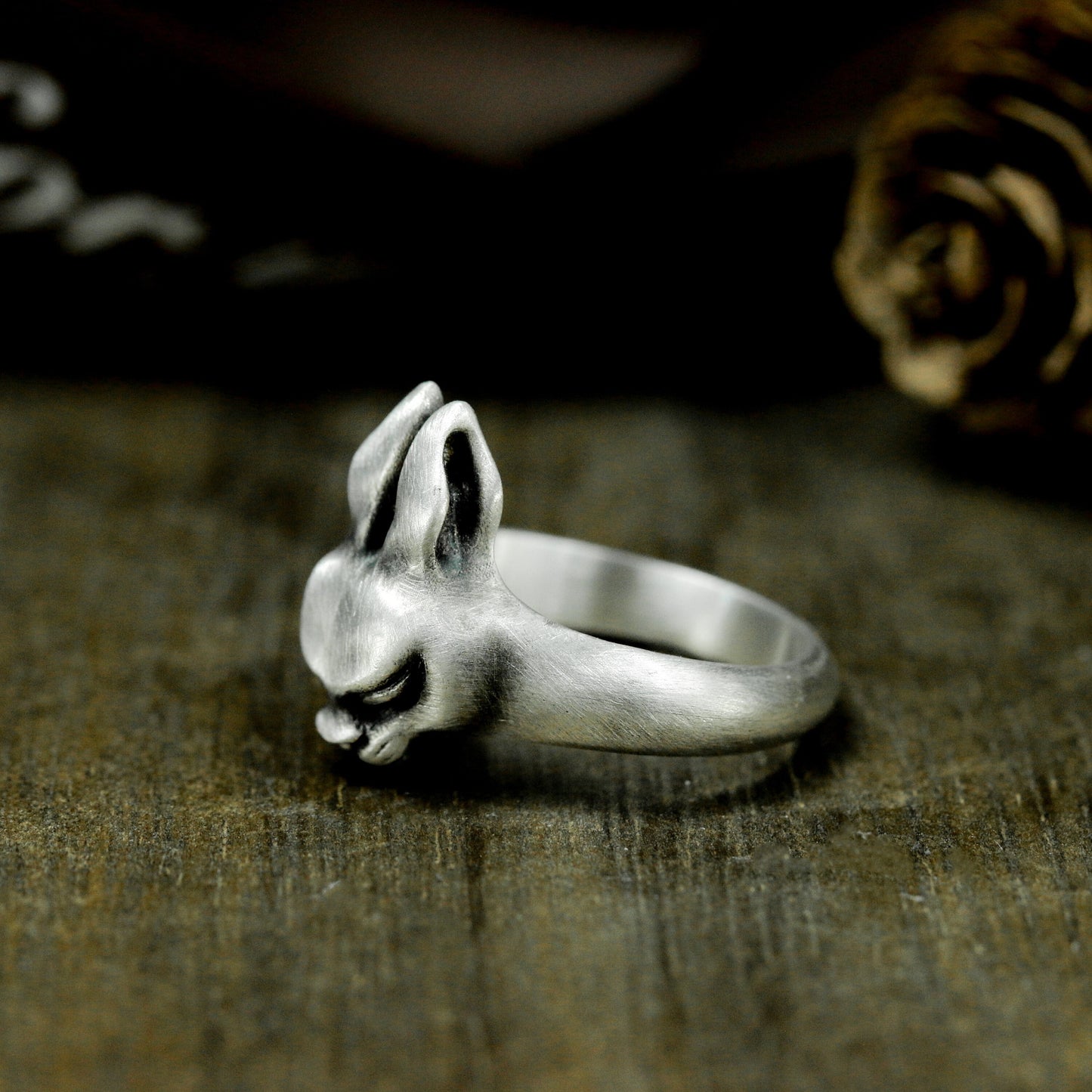 Cat Face Ring ¨C 925 Silver Handmade