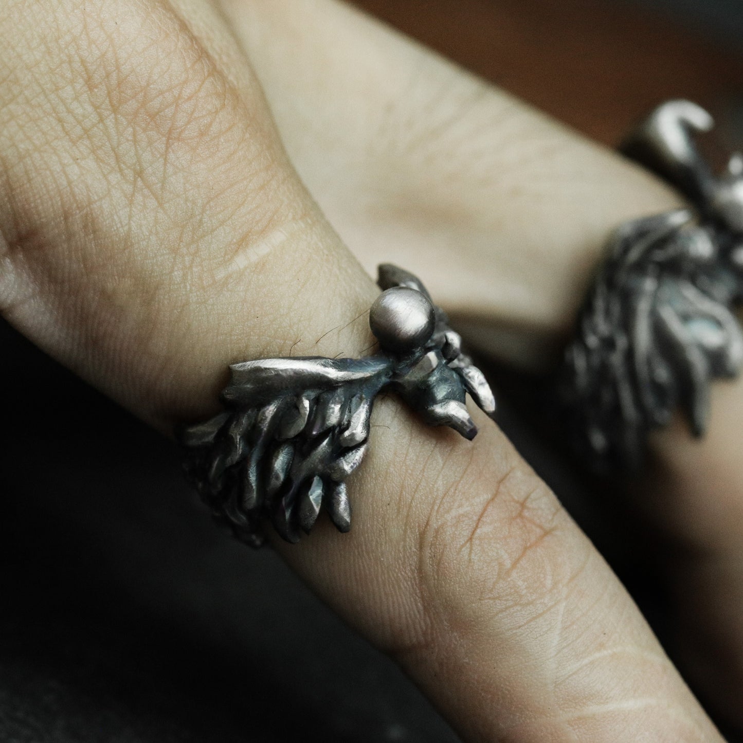 Angel & Demon Couple Rings Set - 925 Sterling Silver Handmade