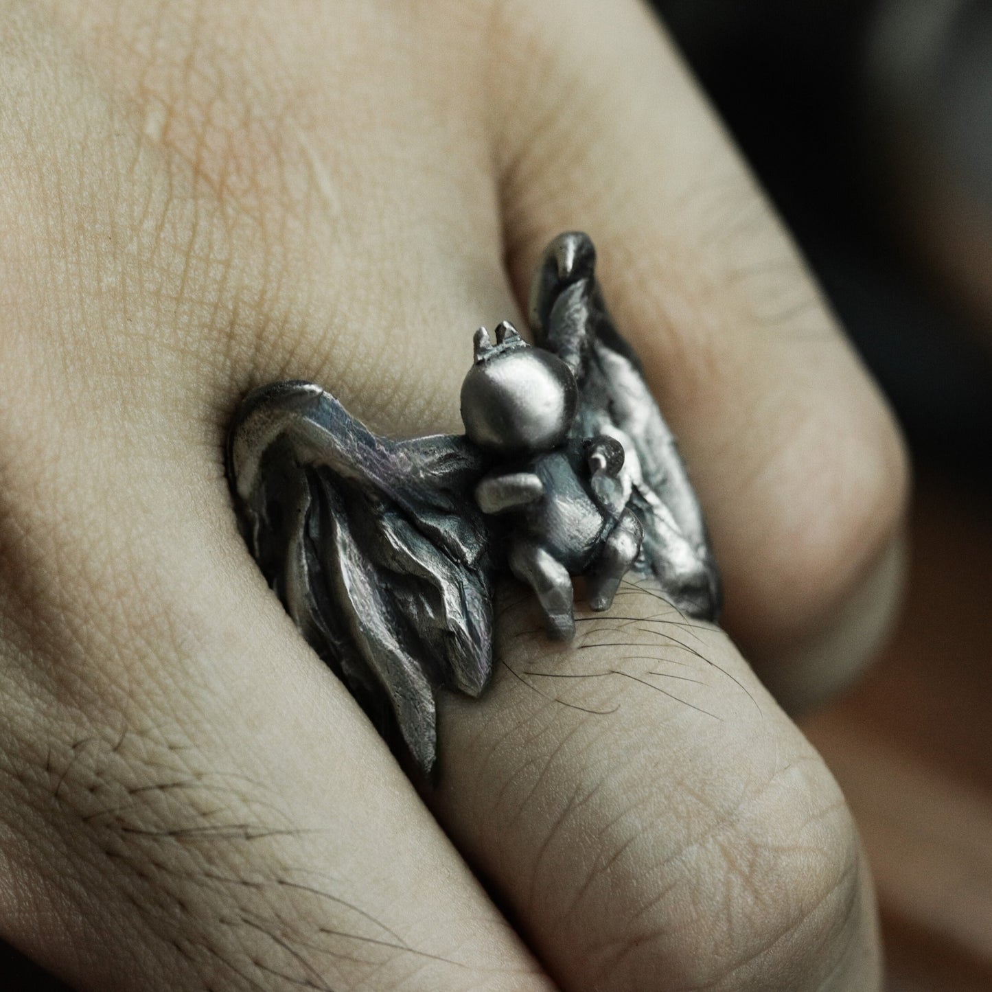 Angel & Demon Couple Rings Set - 925 Sterling Silver Handmade