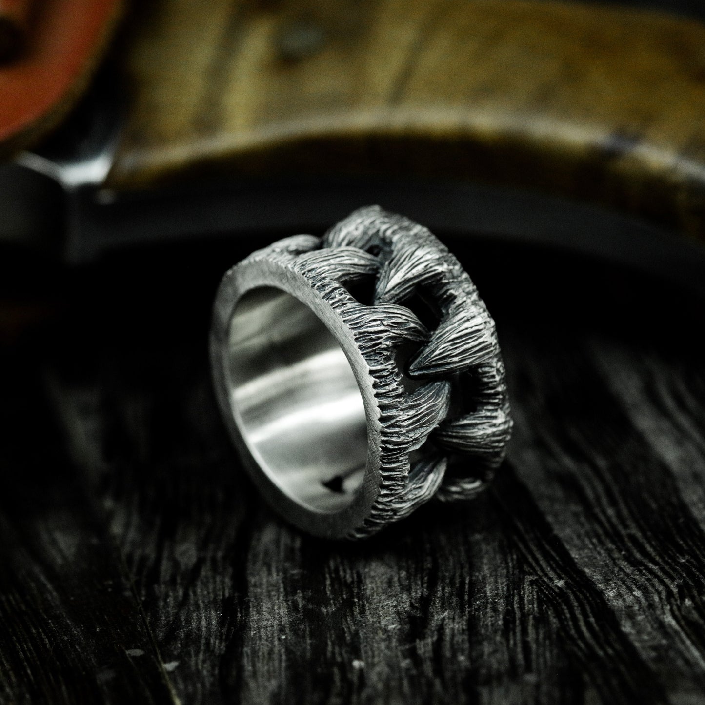 Claw Scratch Ring - 925 Silver Handmade Wild Engraving