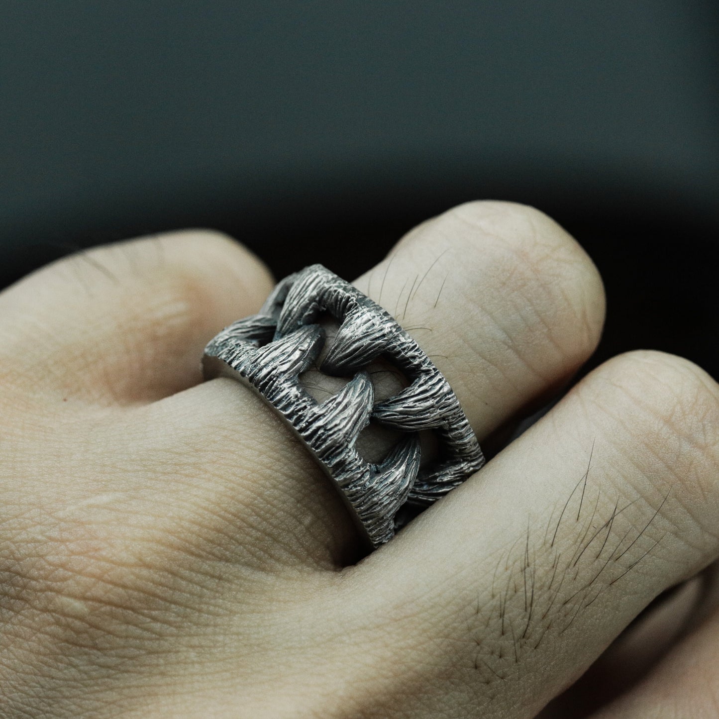 Claw Scratch Ring - 925 Silver Handmade Wild Engraving