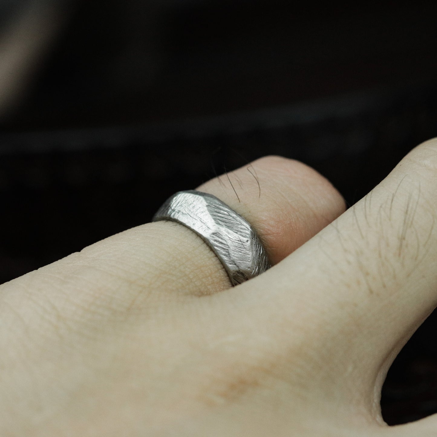 Textured Minimal Band ¨C 925 Silver Handmade