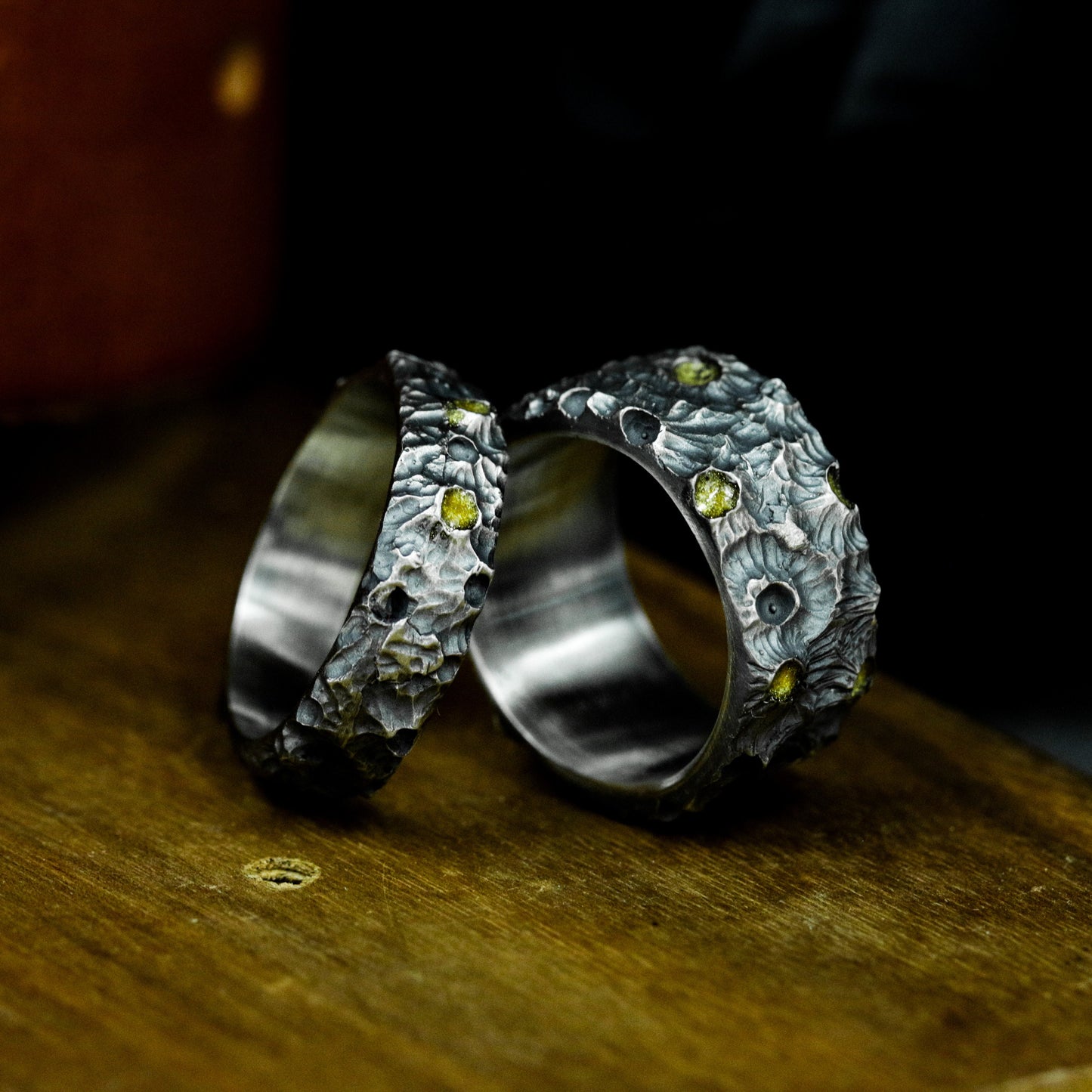 Moon Volcano Couple Ring - 925 Silver Handmade