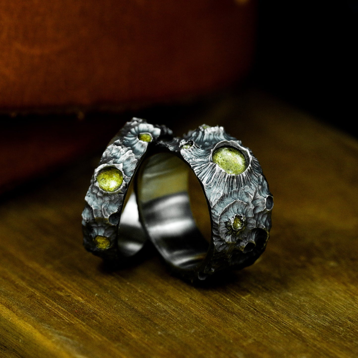 Moon Volcano Couple Ring - 925 Silver Handmade