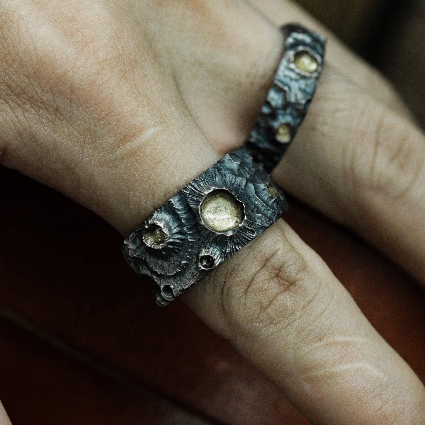 Moon Volcano Couple Ring - 925 Silver Handmade