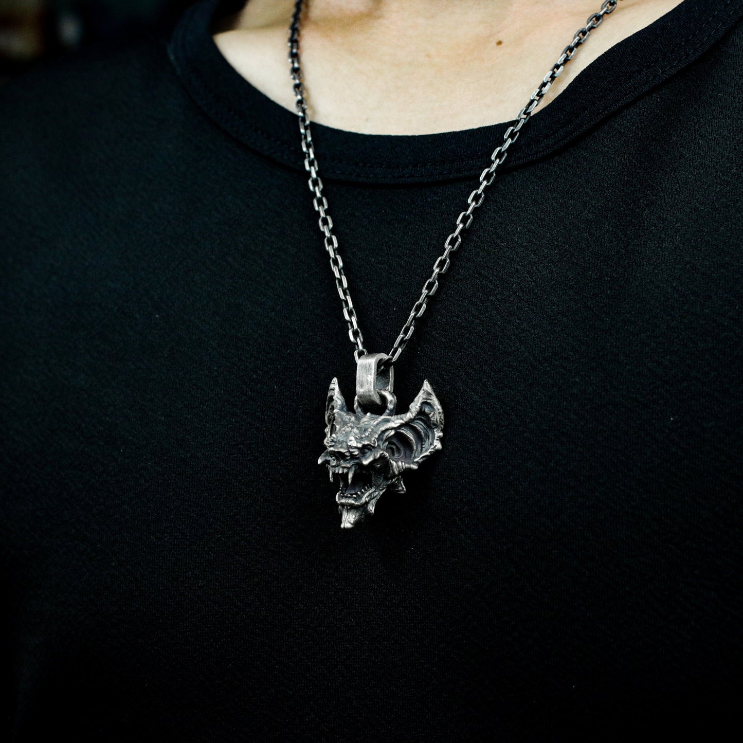 Bat Head Pendant ¨C 925 Silver Handmade