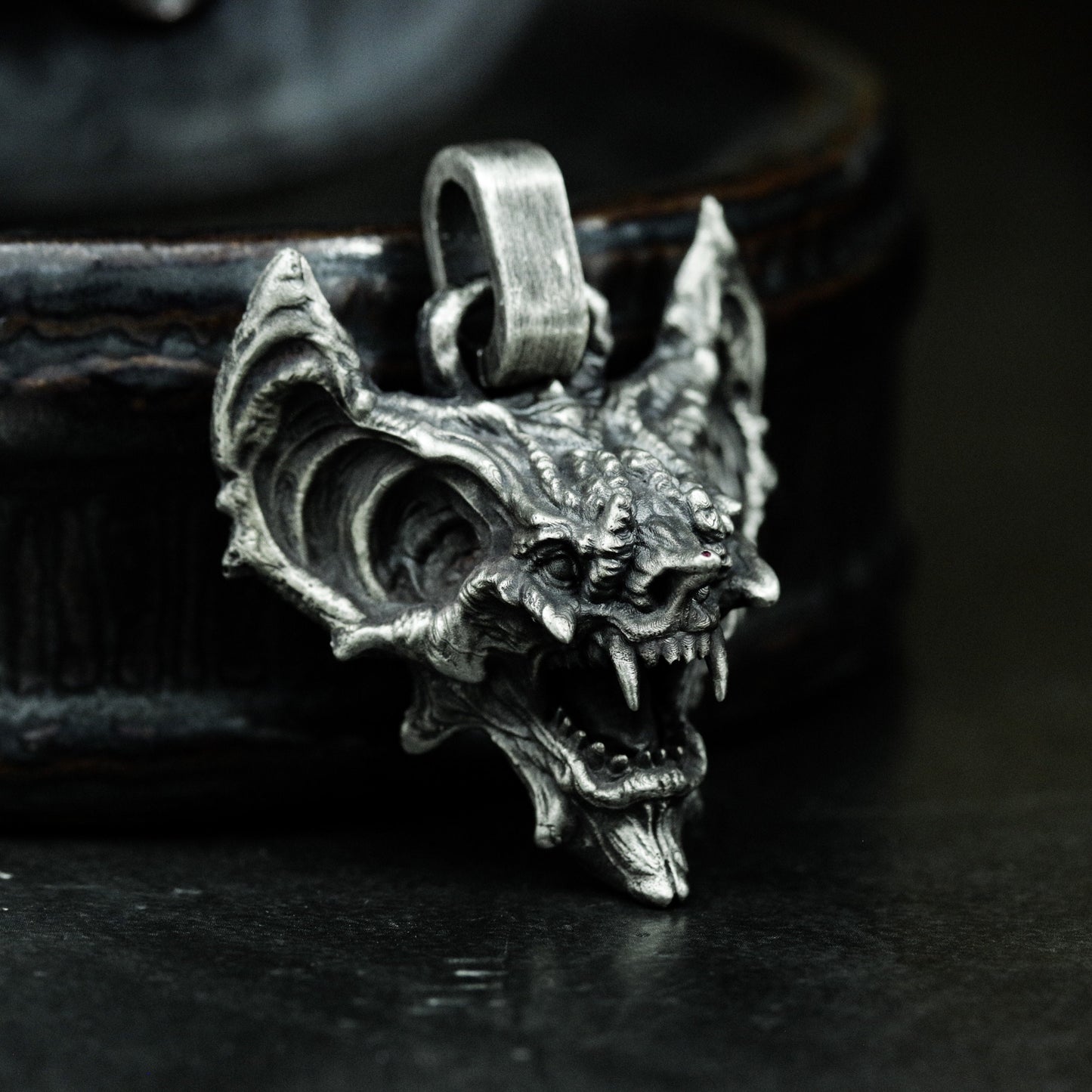 Bat Head Pendant ¨C 925 Silver Handmade