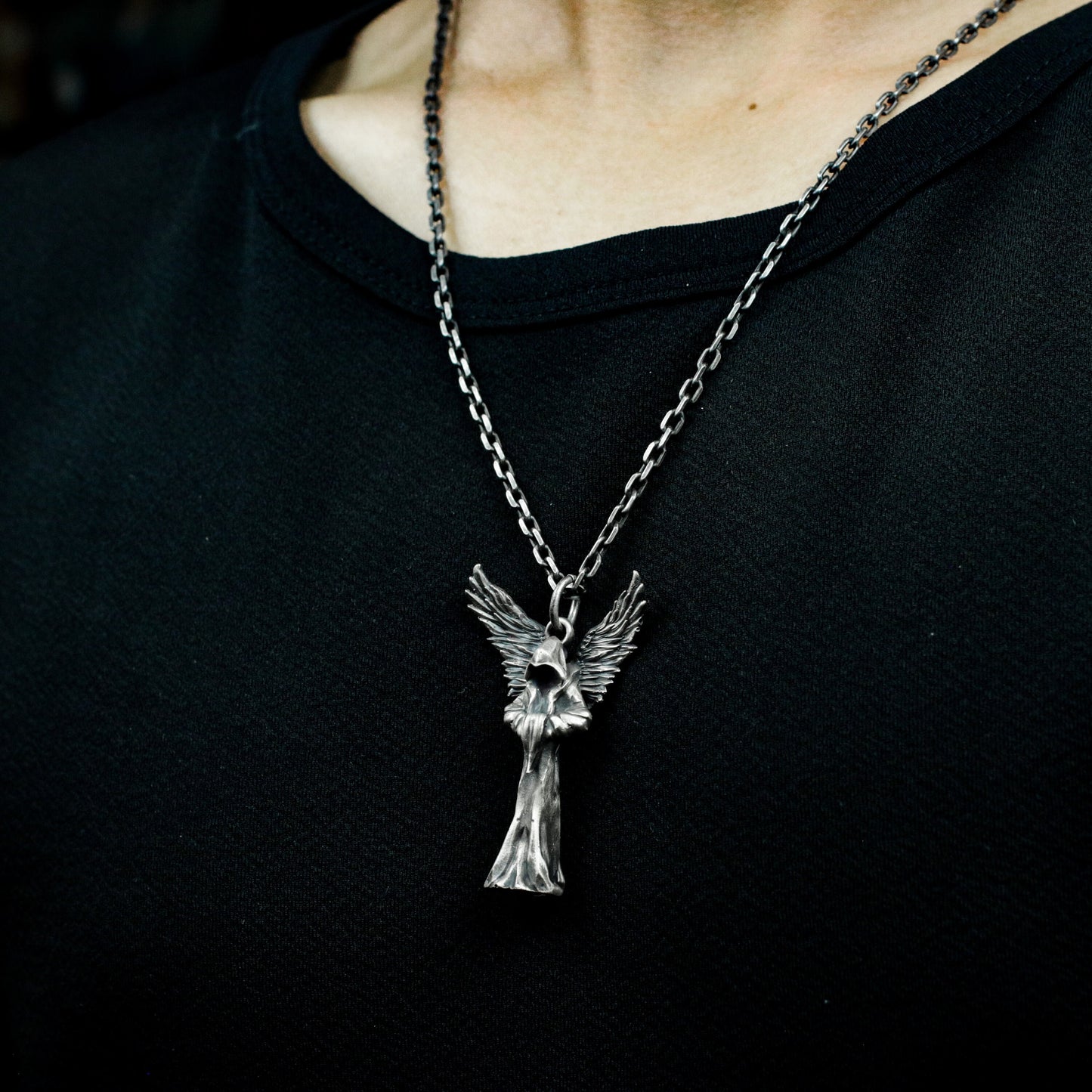 Winged Watcher Pendant ¨C 925 Silver Handmade