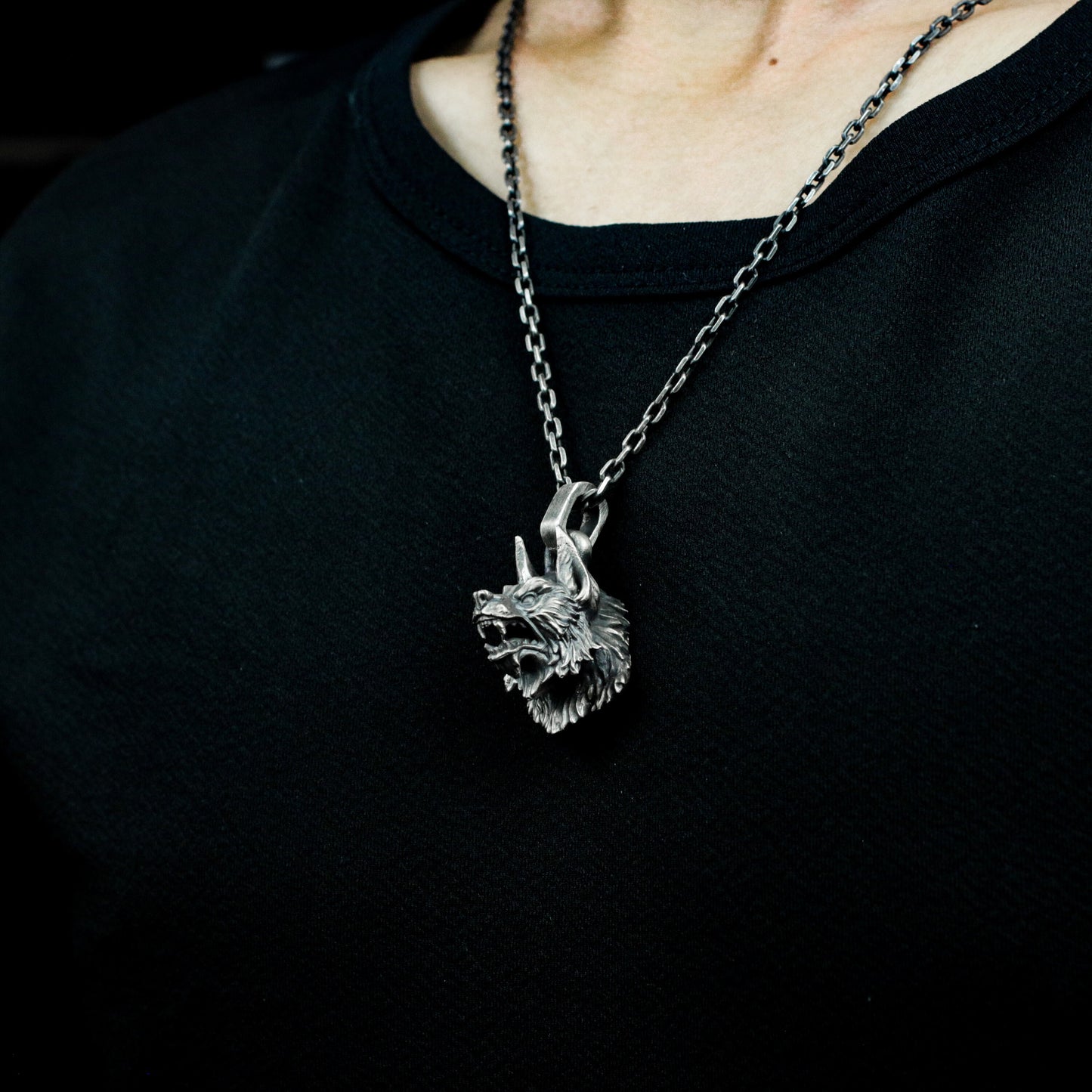 Wild Wolf King Pendant - 925 Silver Handmade