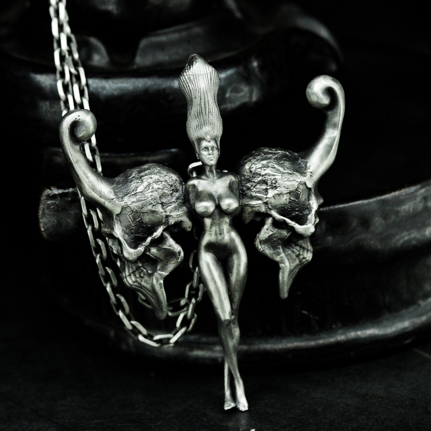 Winged Goddess Pendant - 925 Silver Handmade