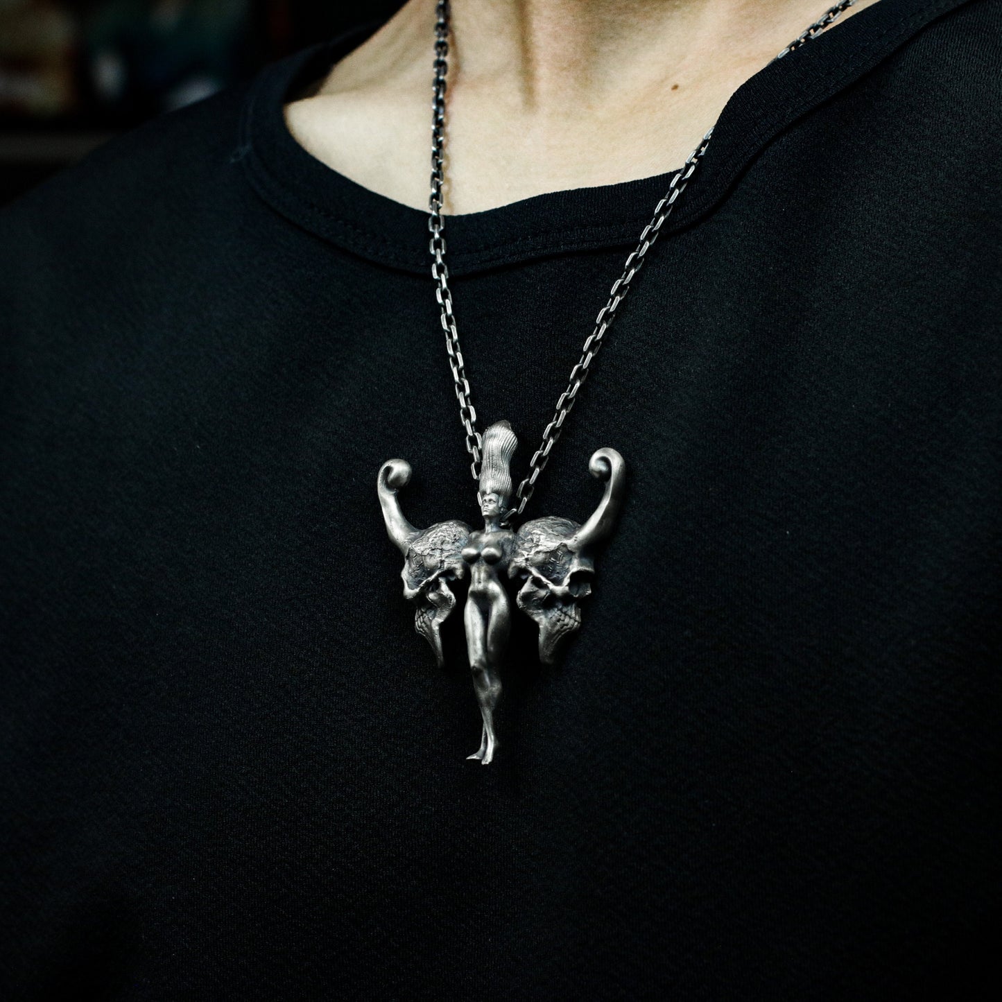 Winged Goddess Pendant - 925 Silver Handmade