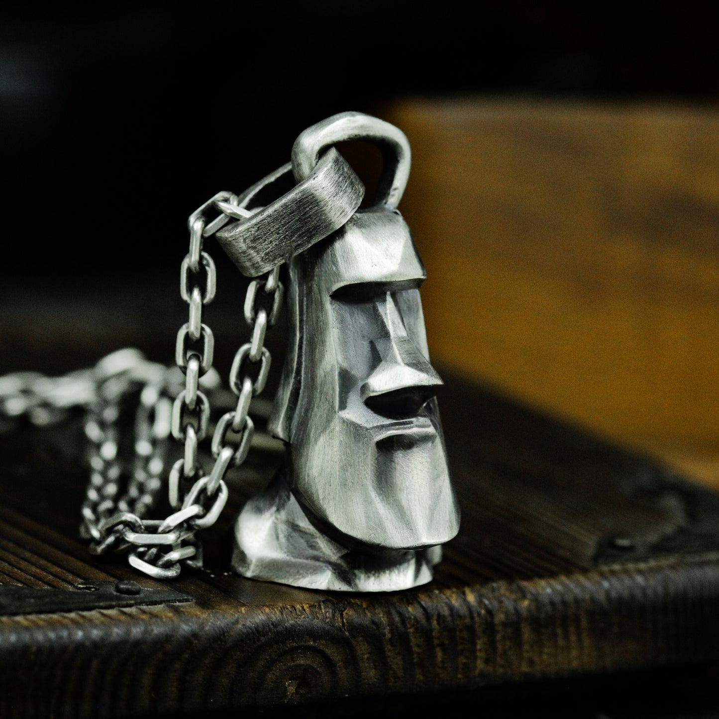 Moai Totem Pendant ¨C 925 Sterling Silver Handmade