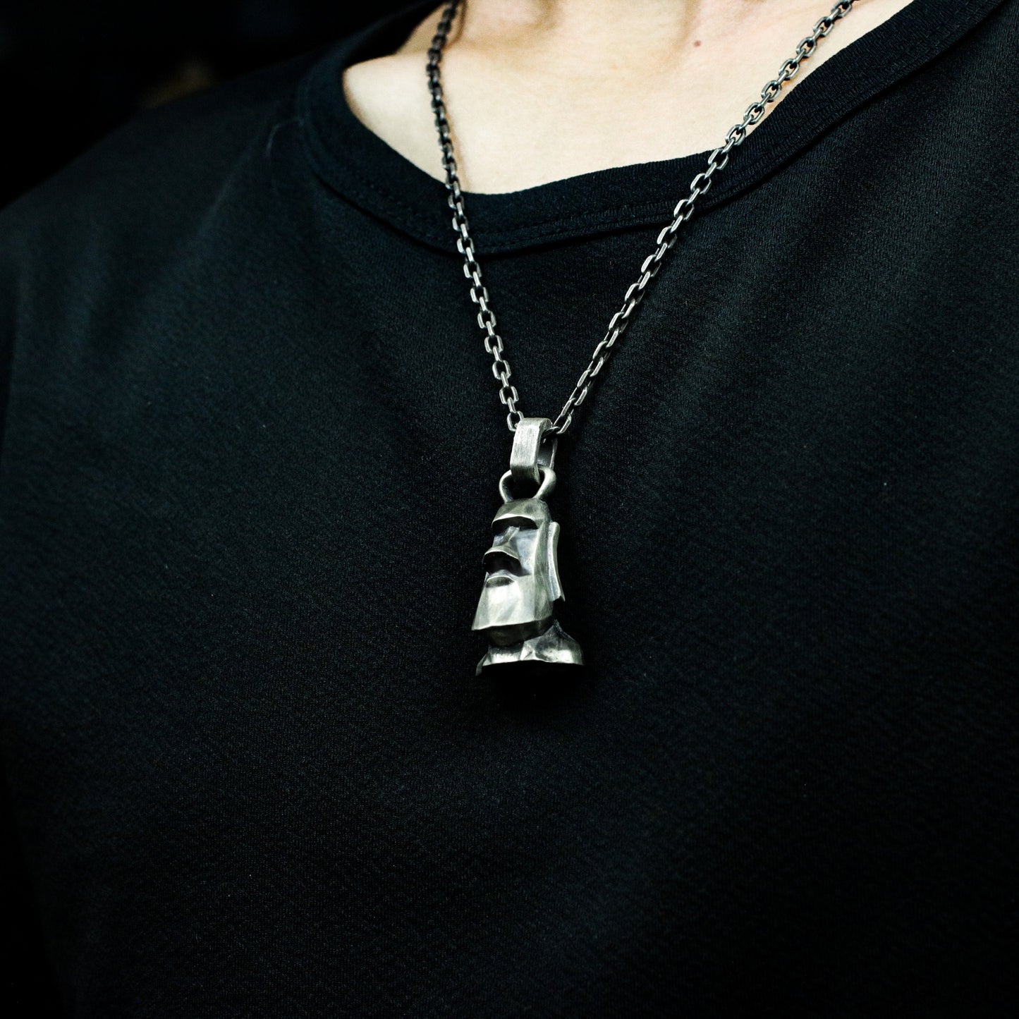 Moai Totem Pendant ¨C 925 Sterling Silver Handmade
