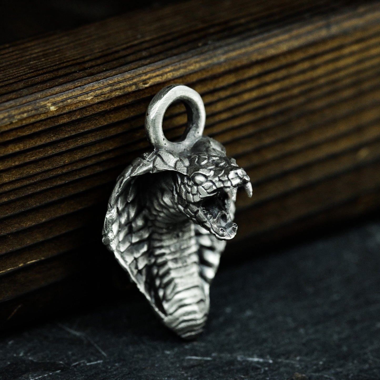 Cobra Head Pendant with Flared Hood ¨C 925 Sterling Silver Handmade