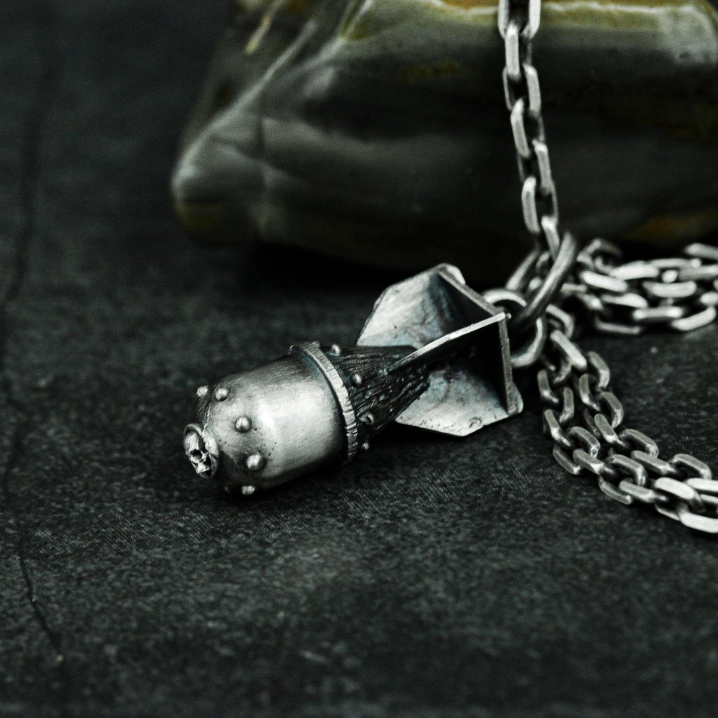 War and Missiles Pendant - 925 Silver Handmade