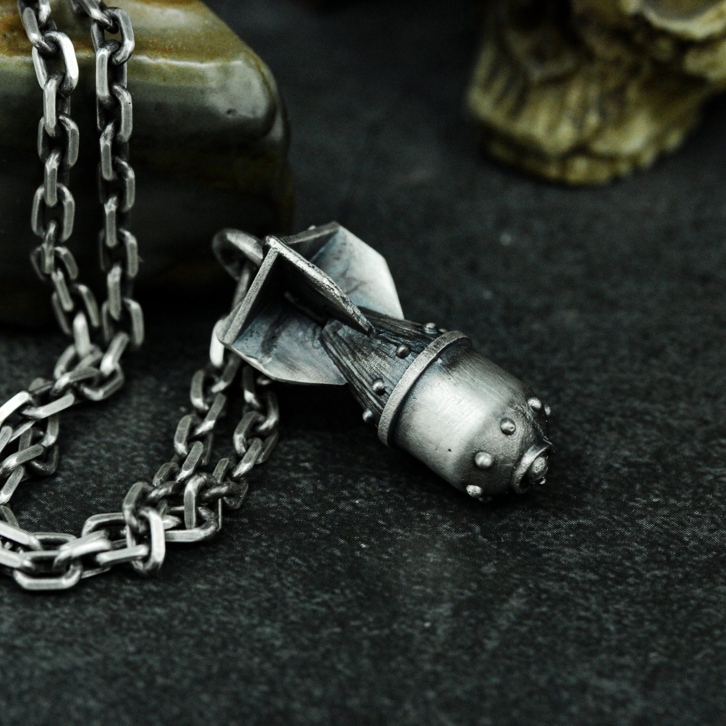 War and Missiles Pendant - 925 Silver Handmade