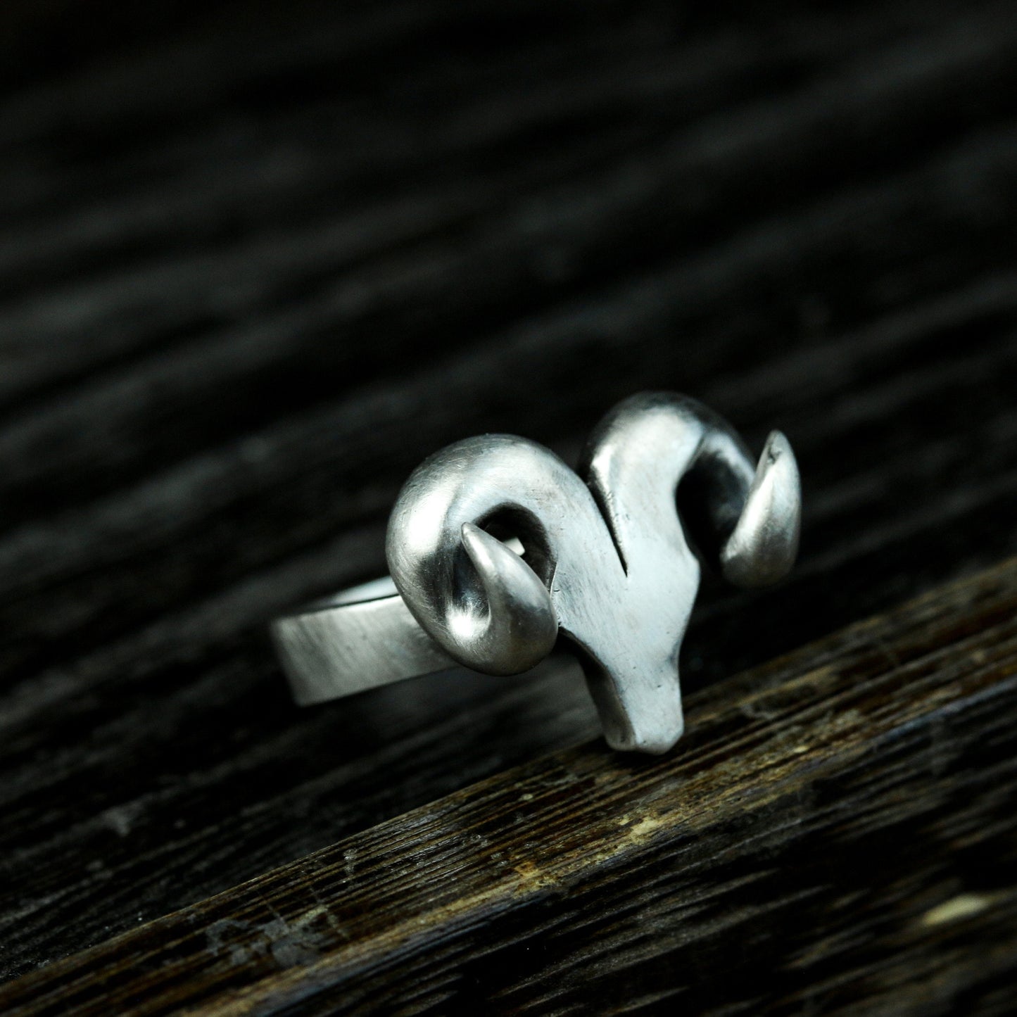 Ram Horn Power Ring - 925 Silver Handmade