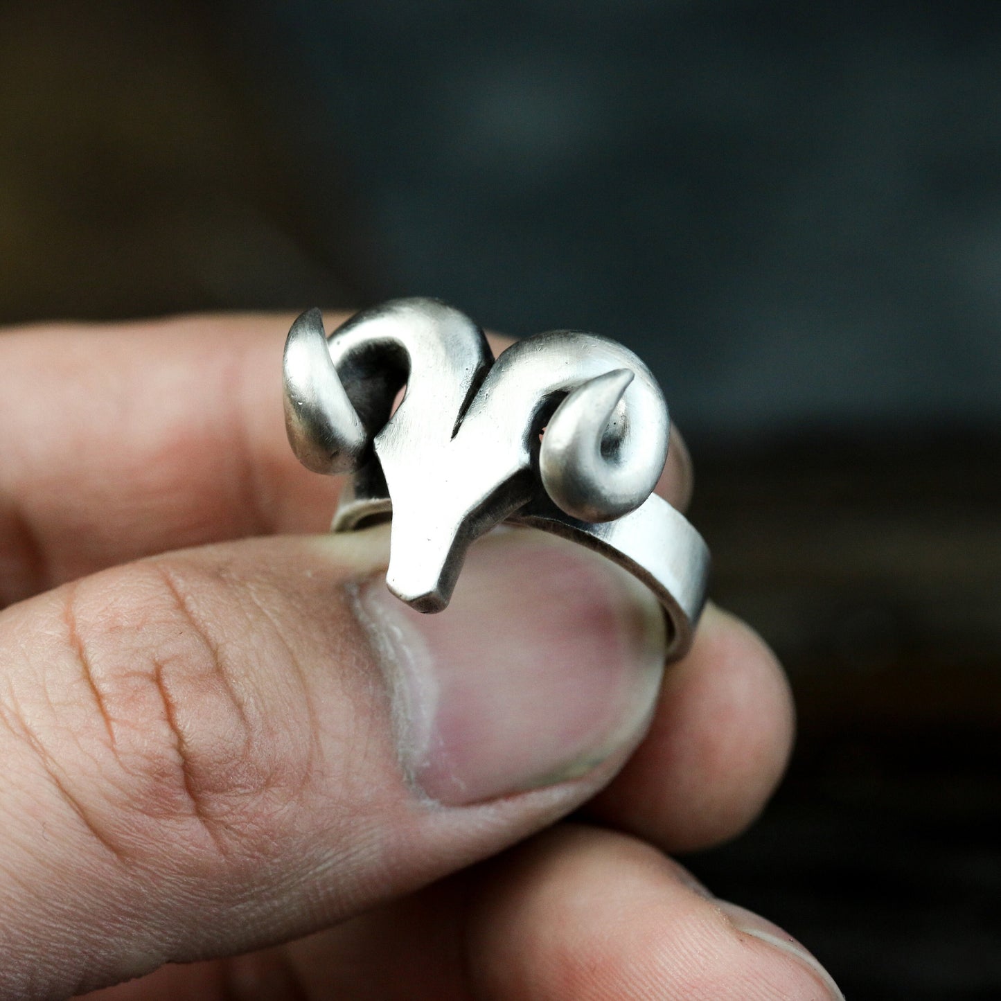Ram Horn Power Ring - 925 Silver Handmade