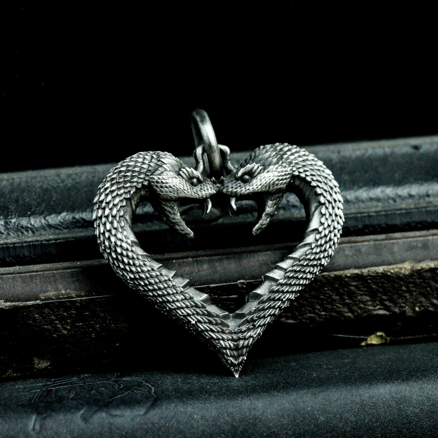 Serpent Heart Pendant ¨C Handmade 925 Silver Gothic Symbol Necklace