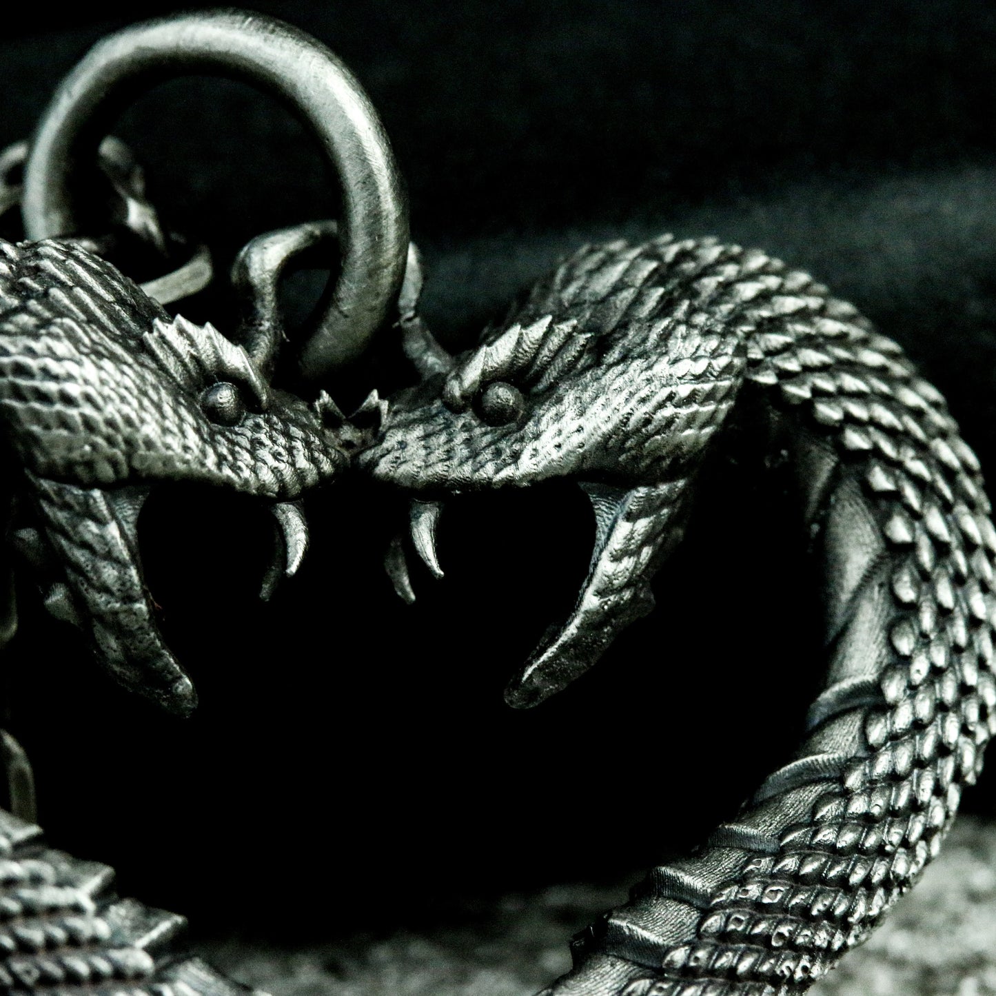 Serpent Heart Pendant ¨C Handmade 925 Silver Gothic Symbol Necklace