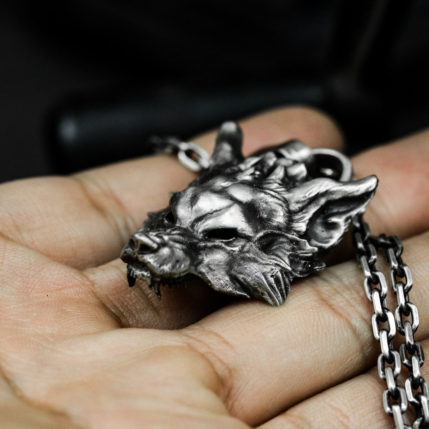 Wolf King Mask Pendant - 925 Silver Handmade