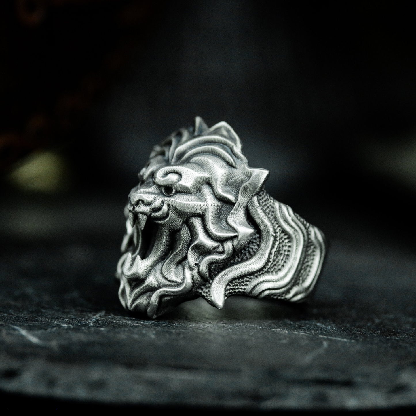 Lion Heraldic Ring - 925 Silver Handmade