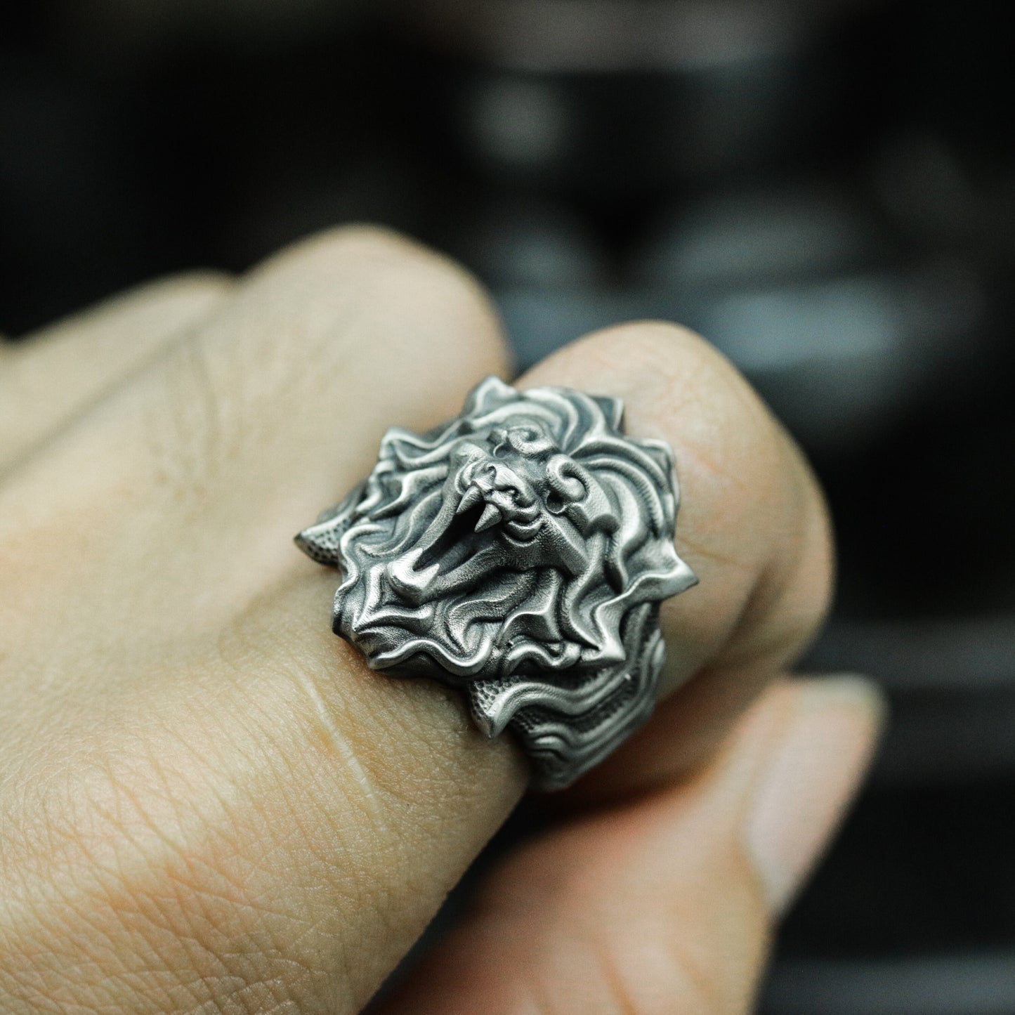 Lion Heraldic Ring - 925 Silver Handmade