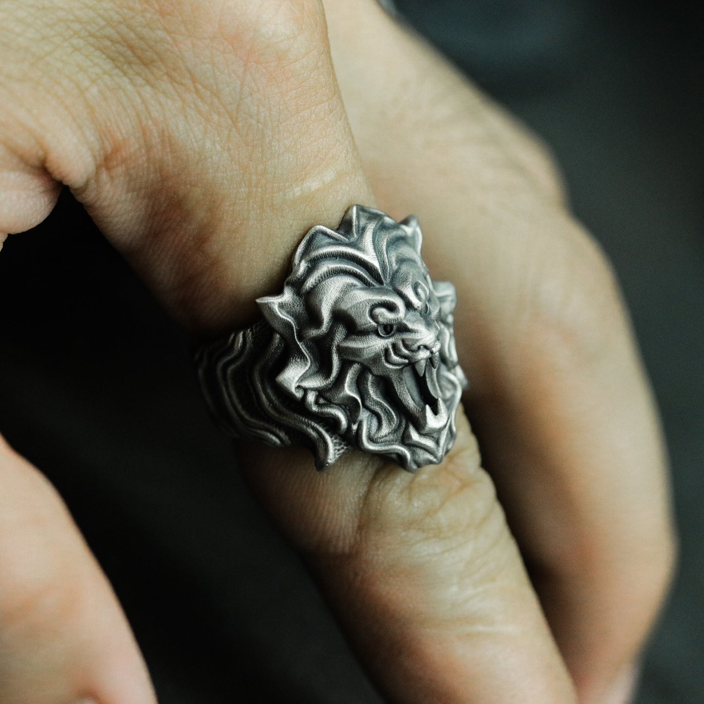 Lion Heraldic Ring - 925 Silver Handmade