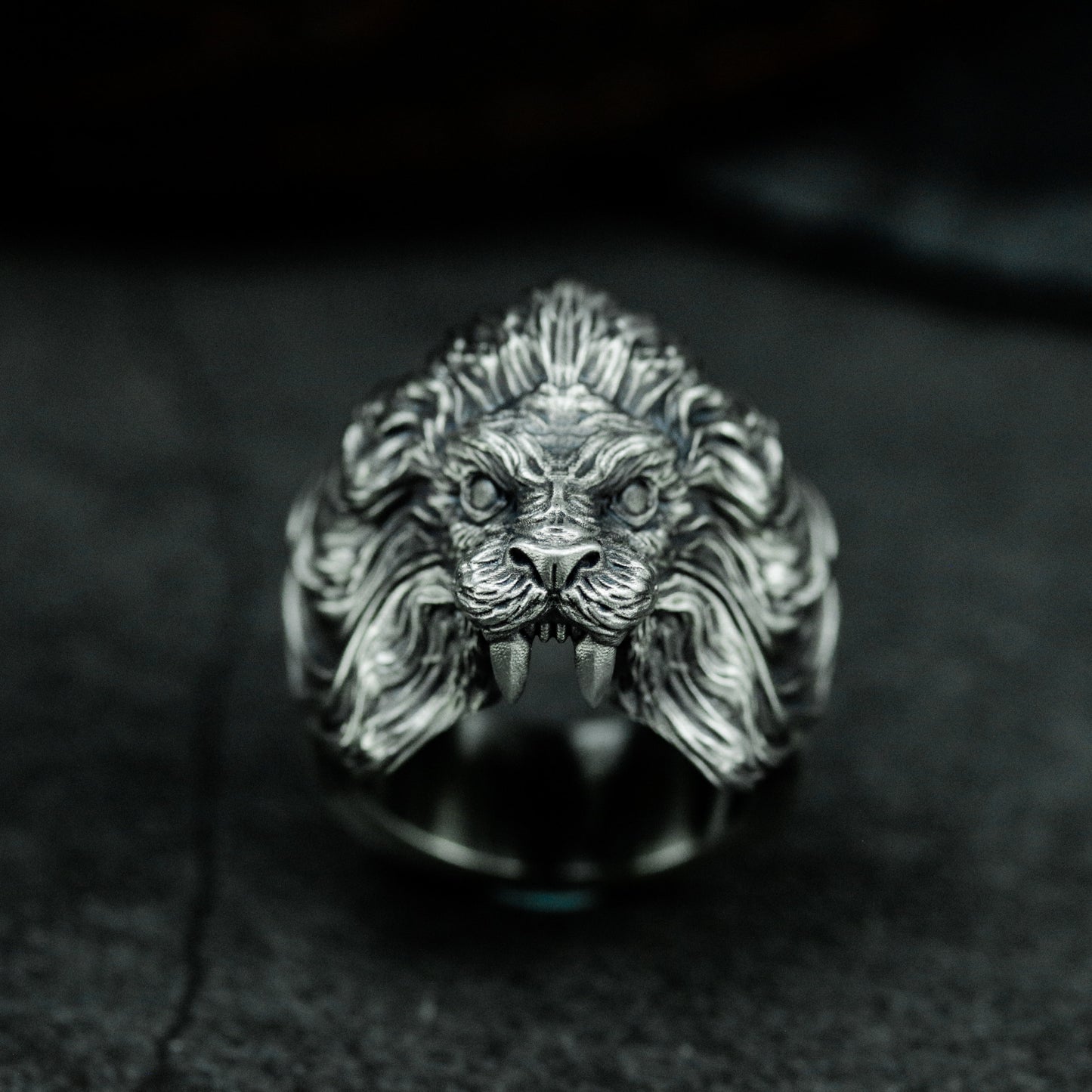 Lion Mask Ring ¨C Handmade 925 Silver Gothic Beast Band