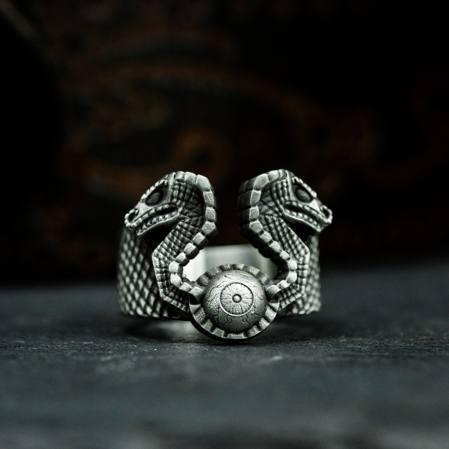 Snake Guard Ring ¨C Handmade 925 Silver Animal Totem Band