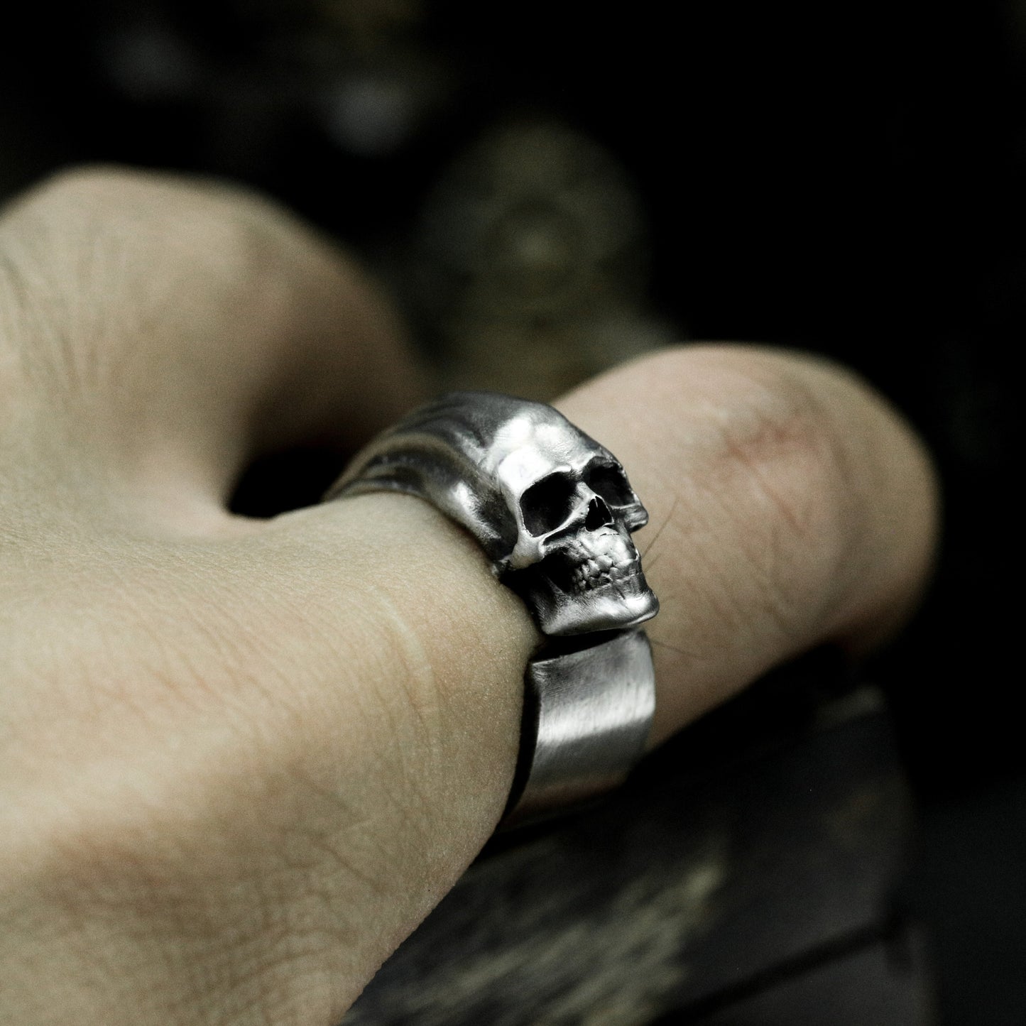 Skull Band Ring ¨C 925 Silver Handmade