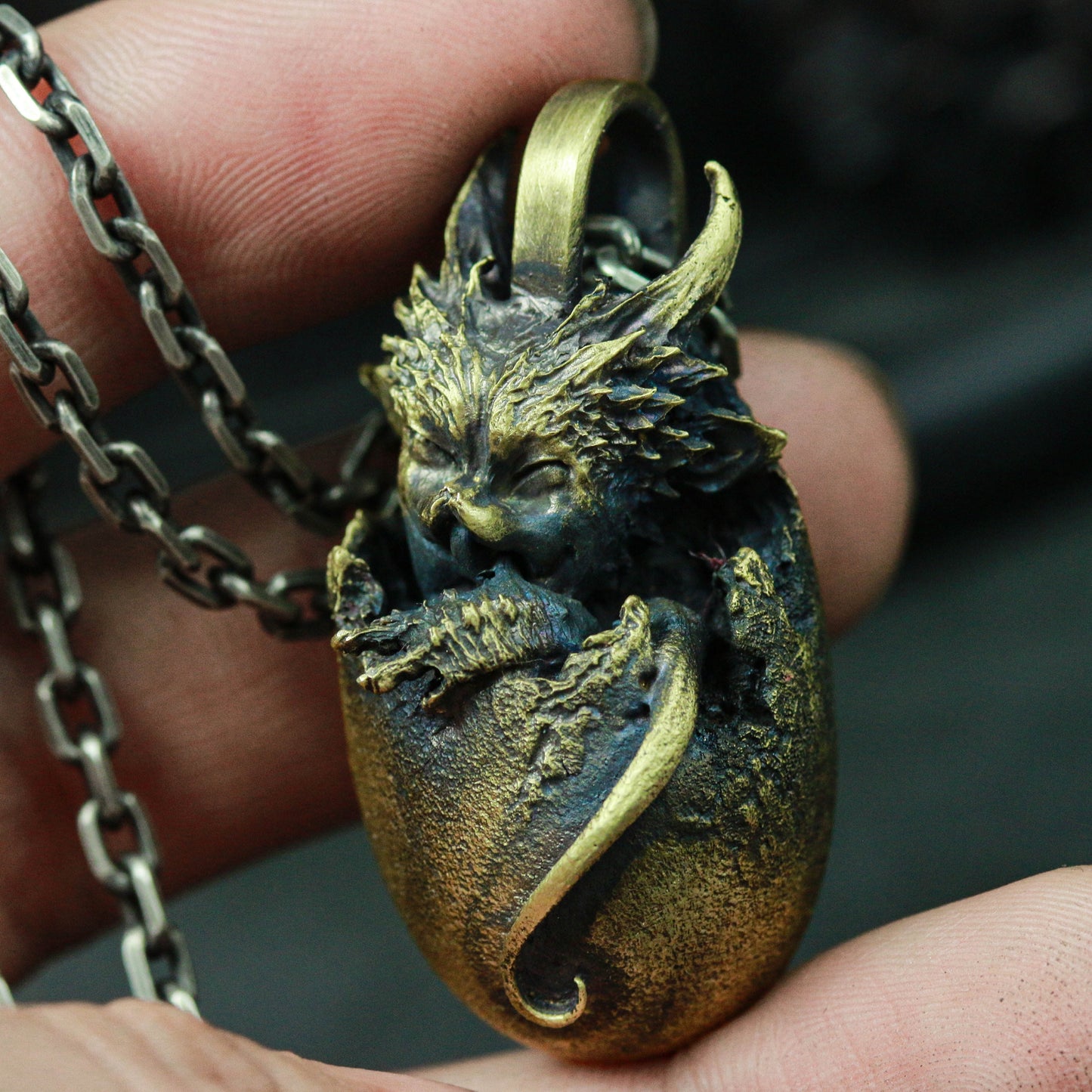 Dragon Egg Pendant ¨C 925 Sterling Silver Handmade