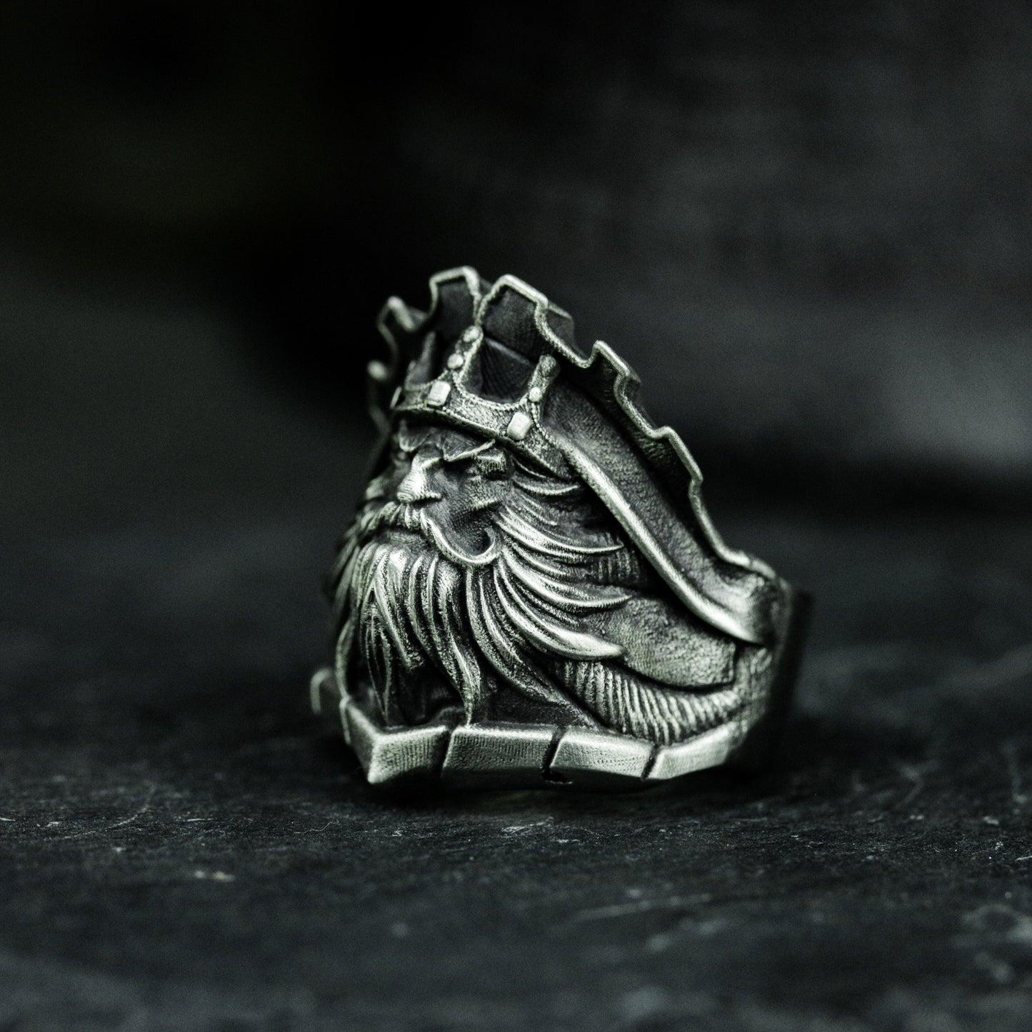Poseidon Old Man Ring - 925 Silver Handmade