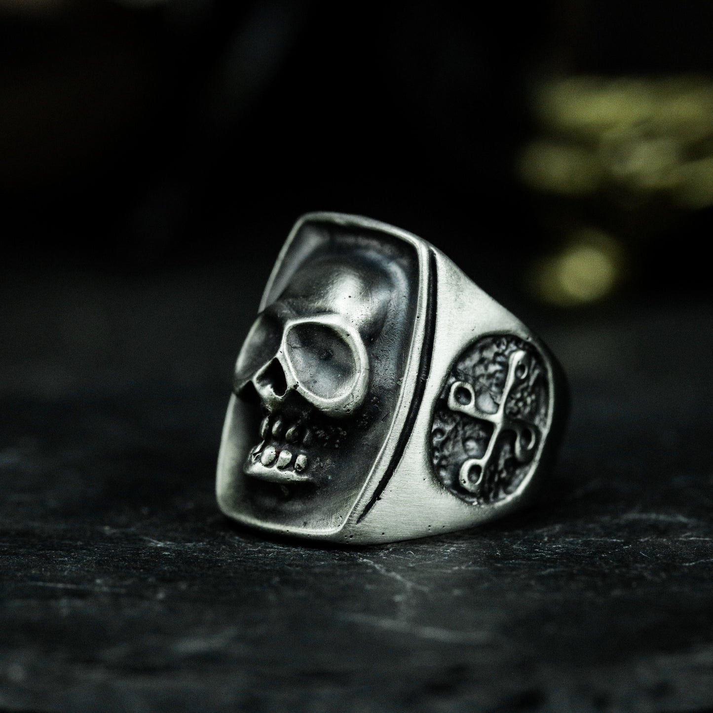 Black Skull Gentleman Ring - 925 Silver Handmade