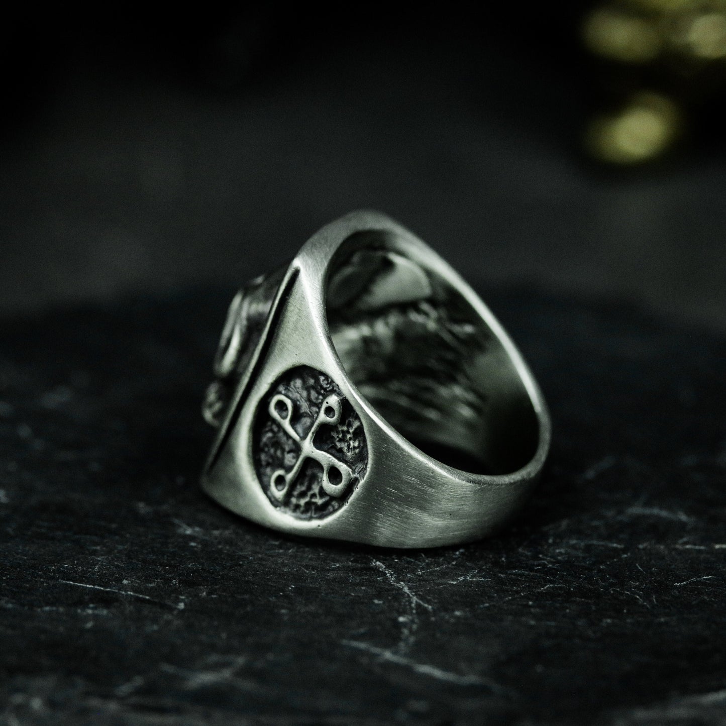 Black Skull Gentleman Ring - 925 Silver Handmade