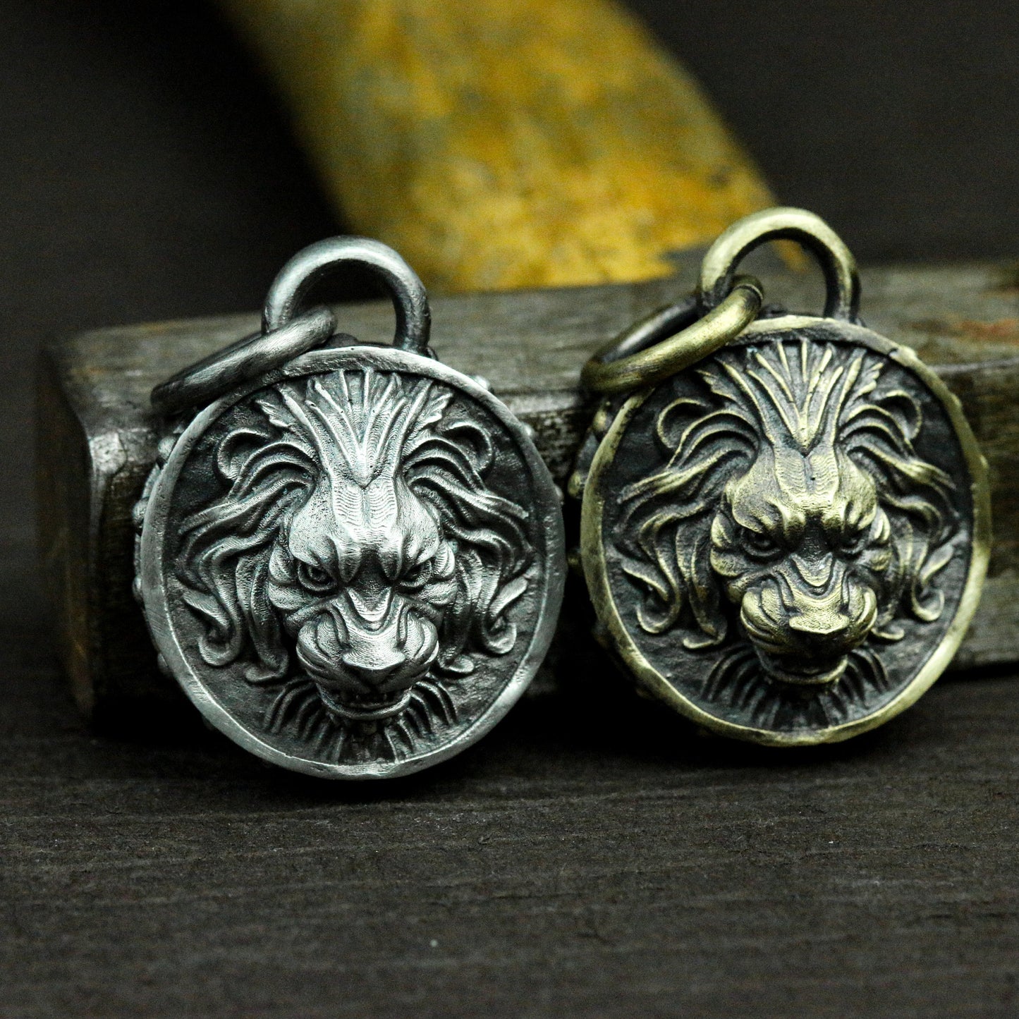 Lion Head Coin Pendant ¨C 925 Sterling Silver Handmade