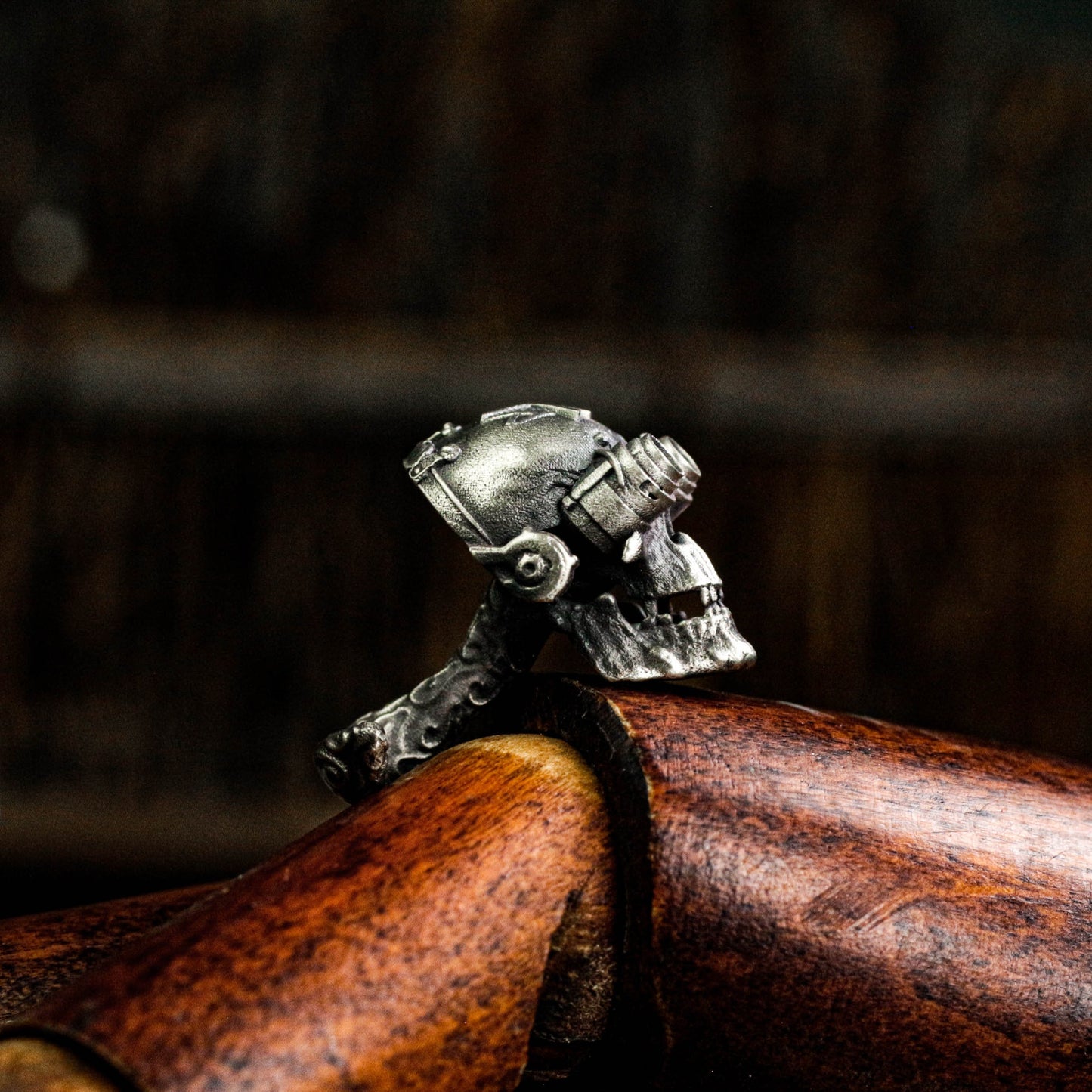 Gas Mask Skull Cufflinks - Handmade 925 Sterling Silver