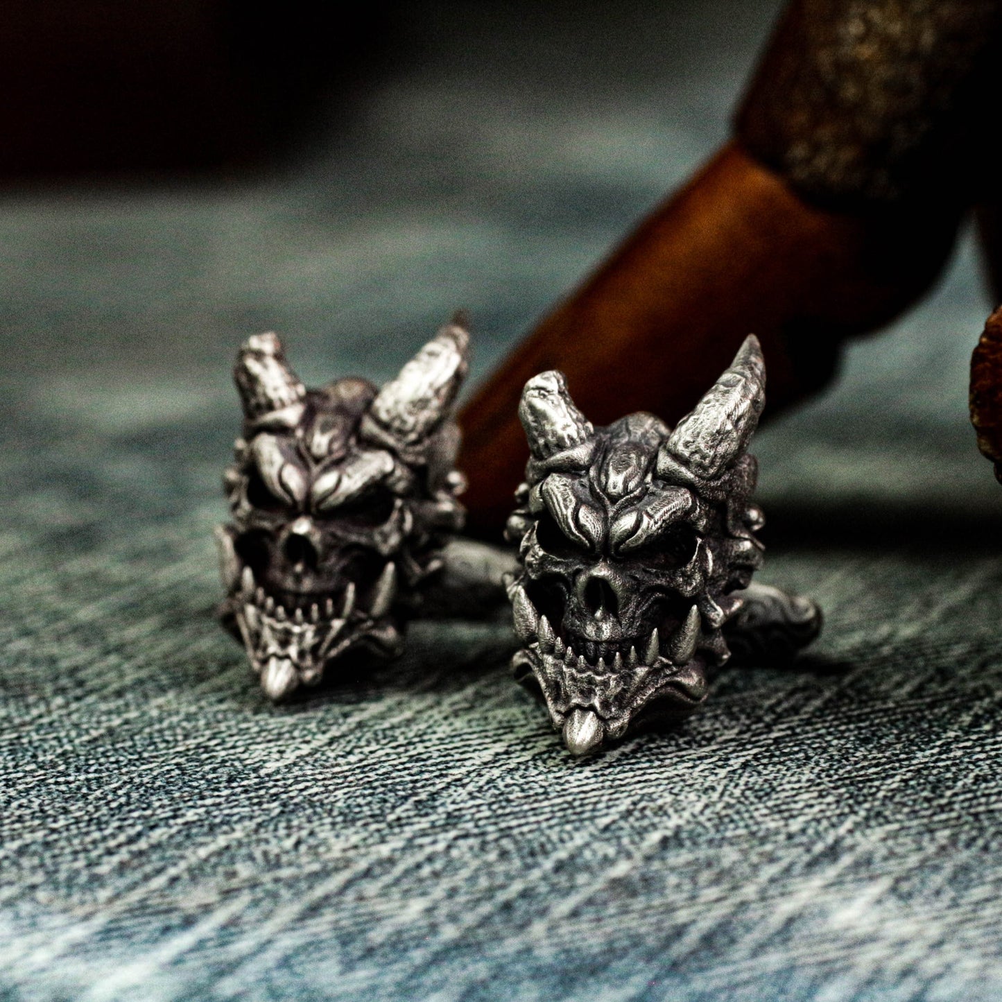 Bonjour Devil Mask Cufflinks - Handmade 925 Silver
