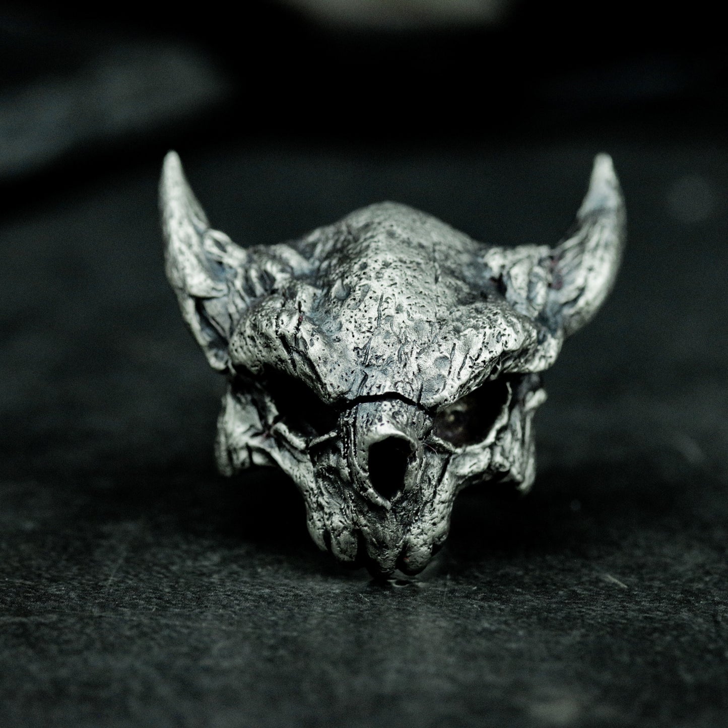 Bull Skull Ring ¨C Handmade 925 Silver Warrior Band