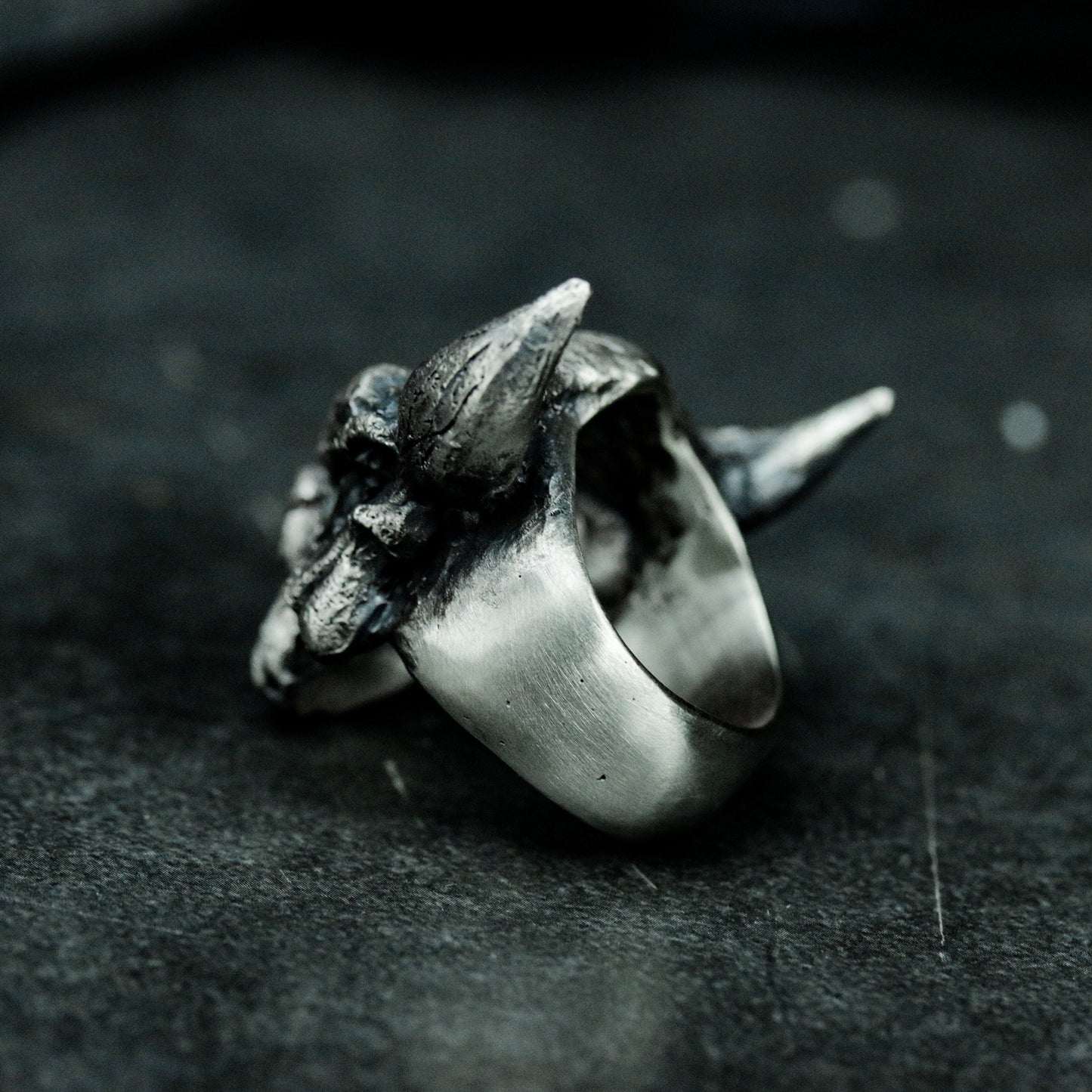 Bull Skull Ring ¨C Handmade 925 Silver Warrior Band